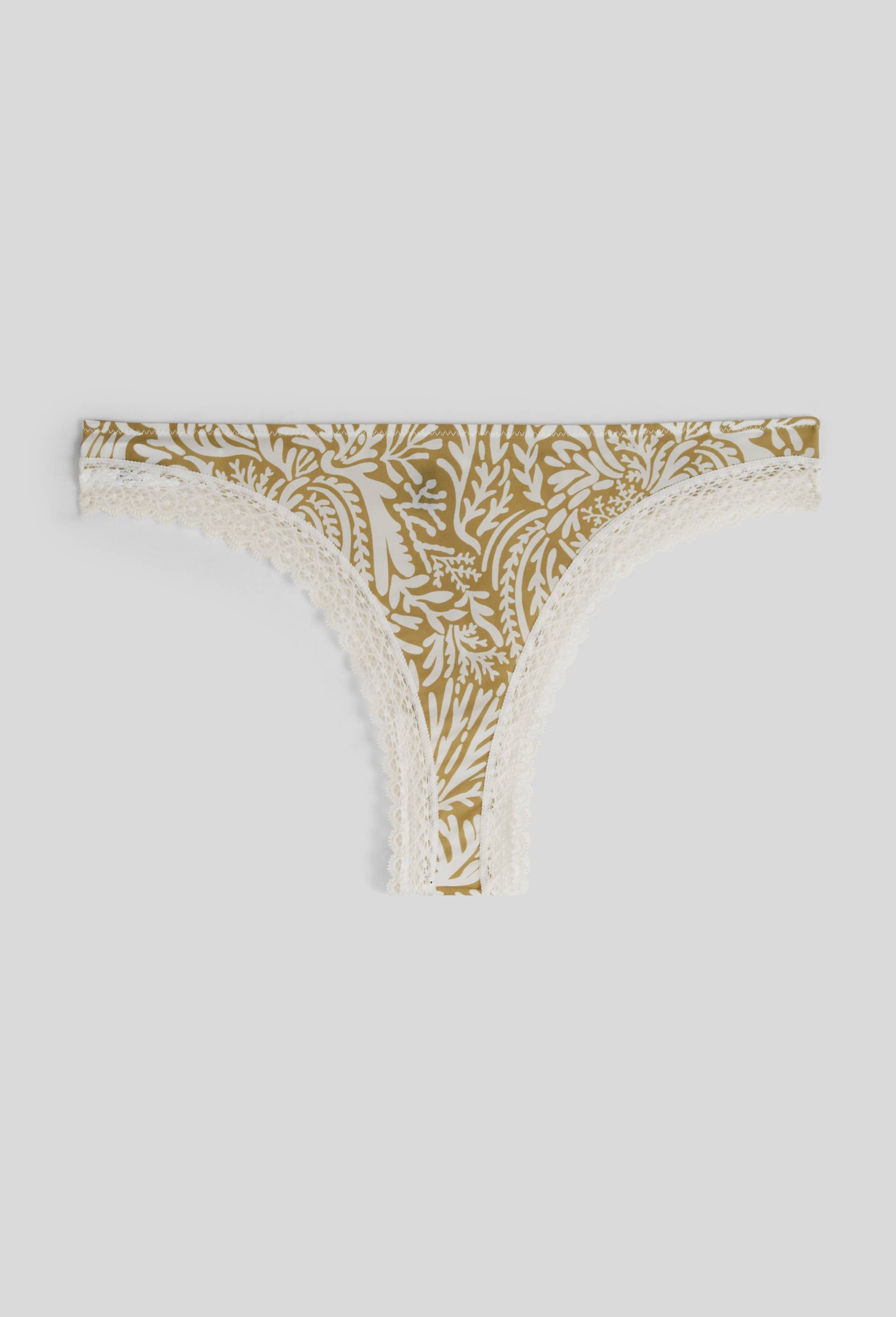 Tanga FLORE en microfibre imprim&eacute;e, Ecru, large image number 2