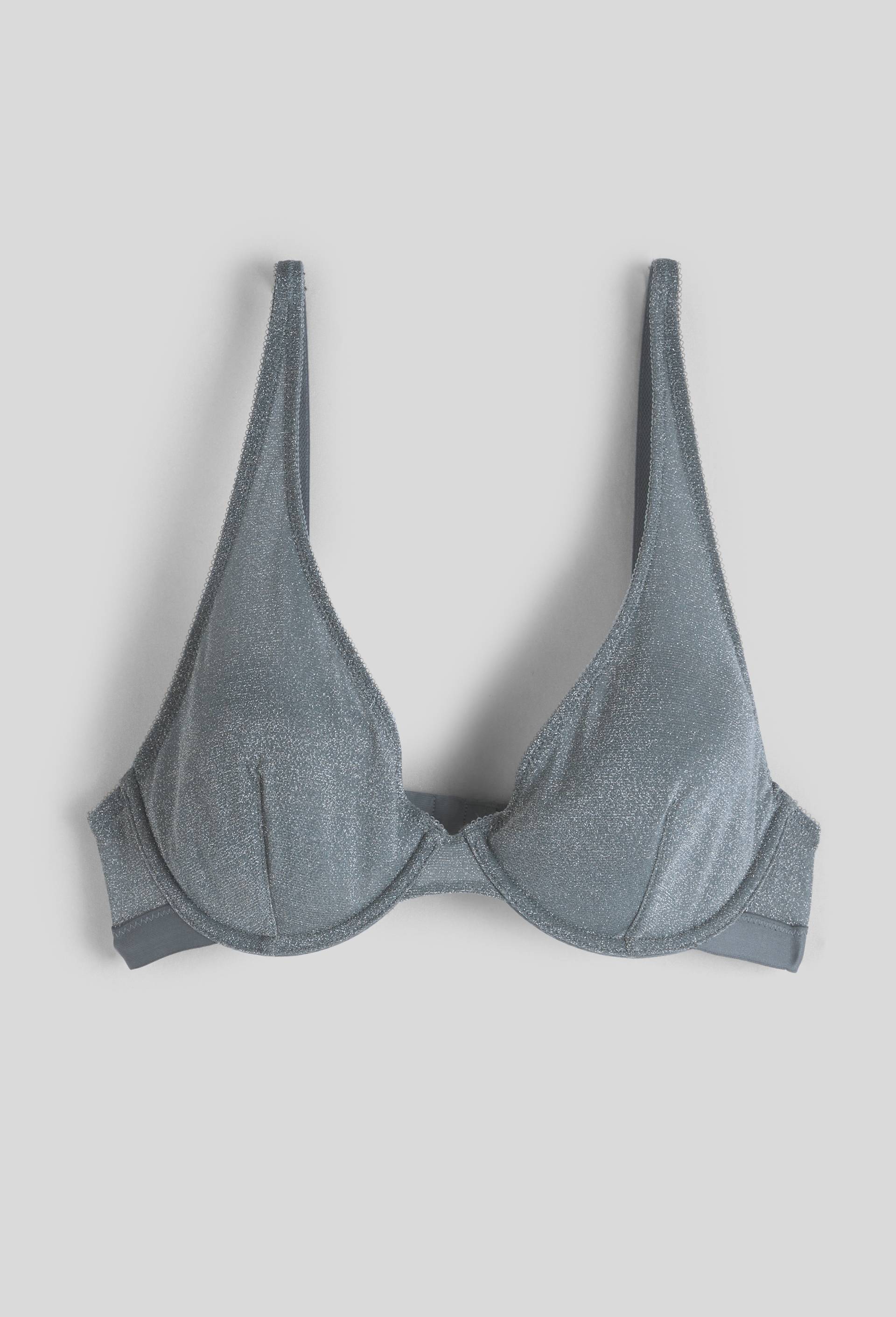 Soutien-gorge corbeille balconnet ARIEL avec fils m&eacute;tallis&eacute;s, Bleu, large image number 2