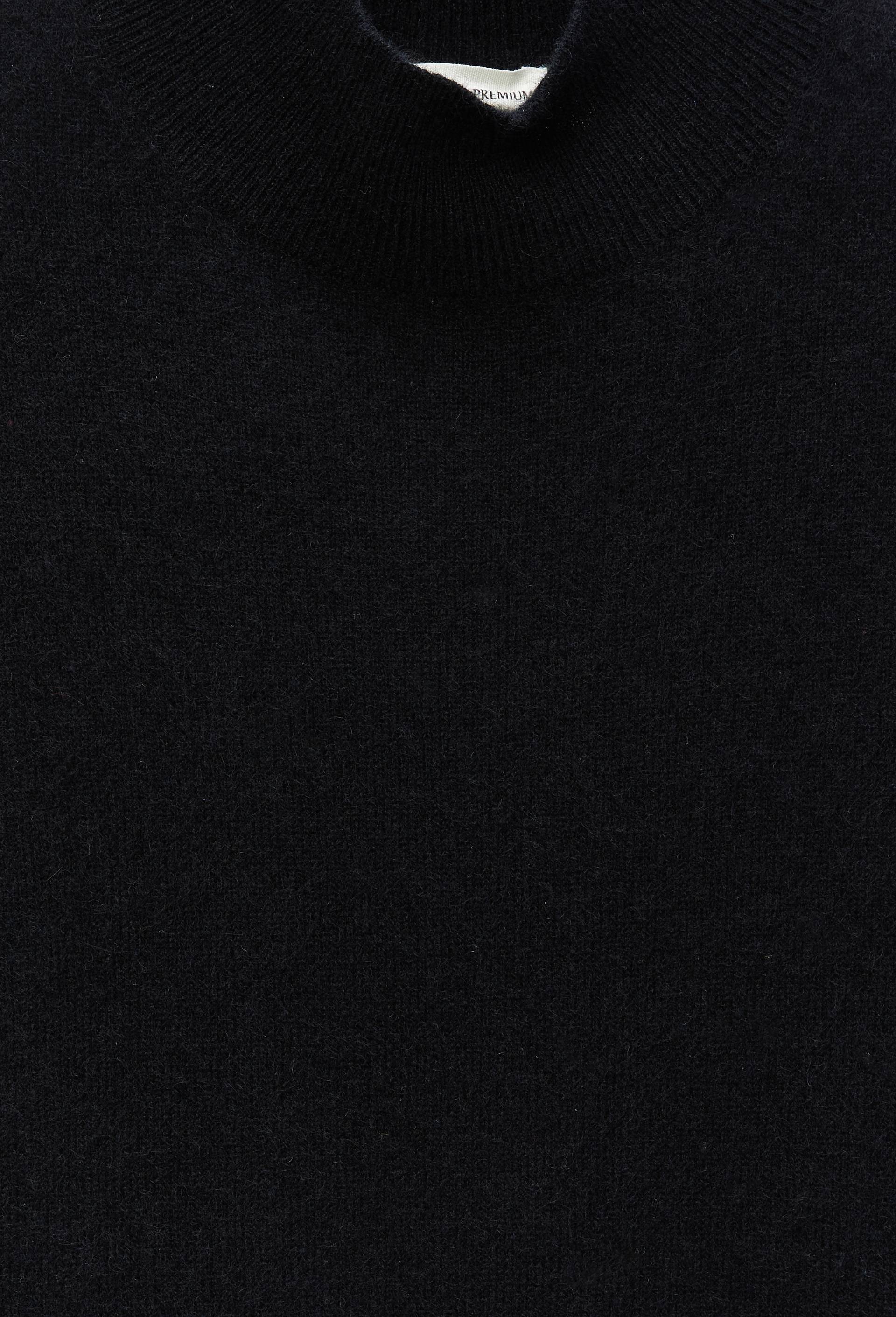 Pull uni court col montant en 100% cachemire, Noir, large image number 4