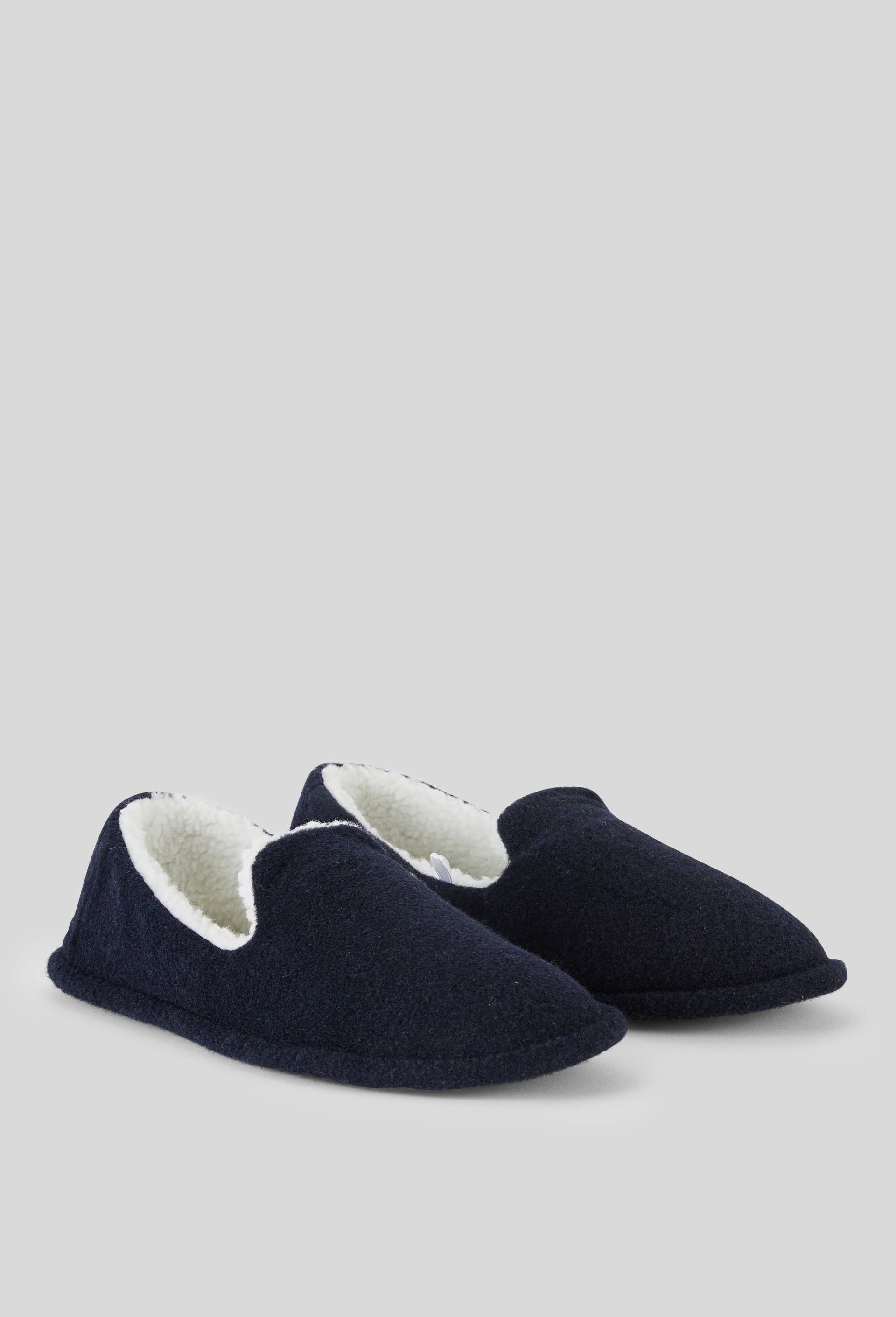 Chaussons fourrés sherpa, Bleu foncé, large image number 1.0