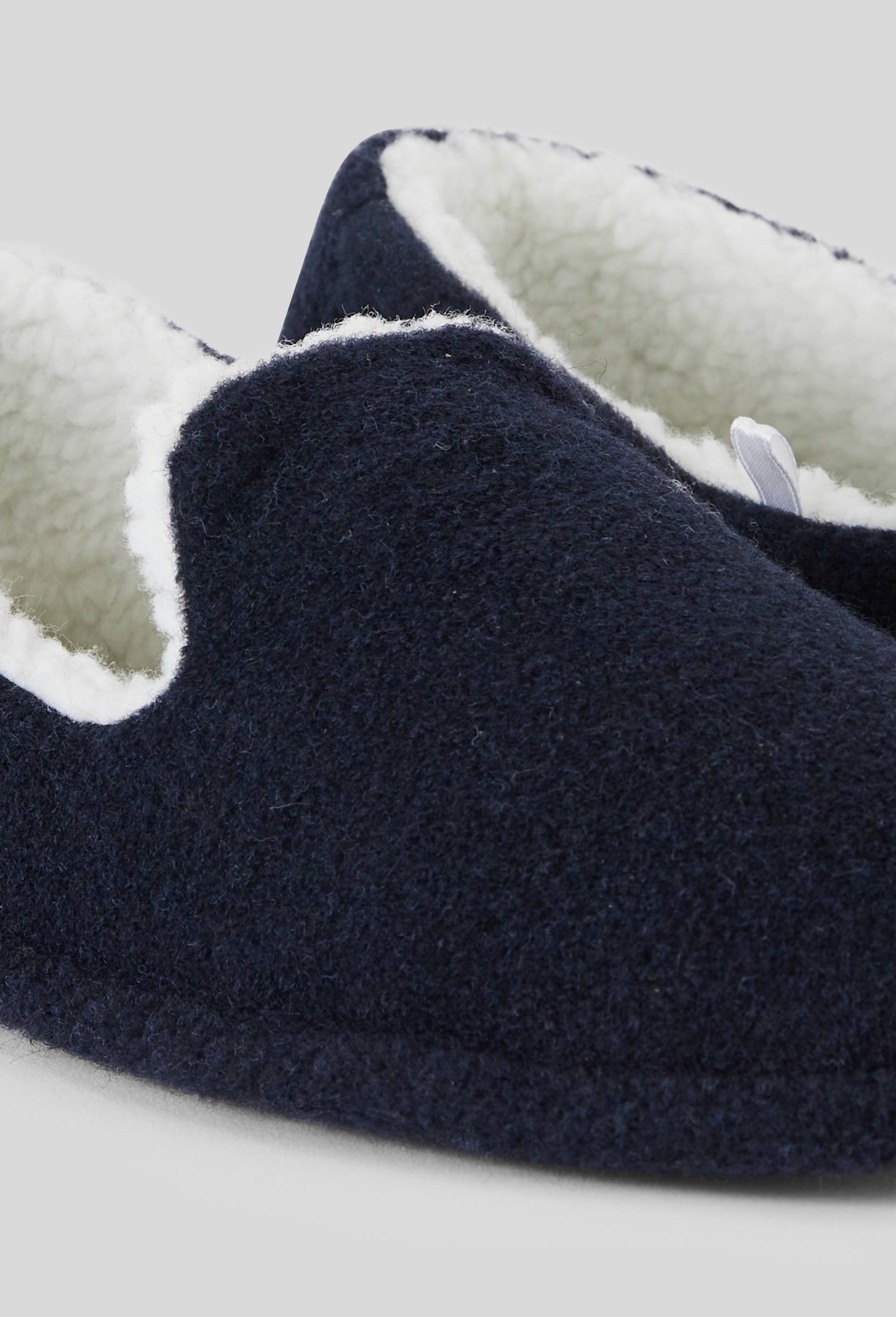 Chaussons fourrés sherpa, Bleu foncé, large image number 2