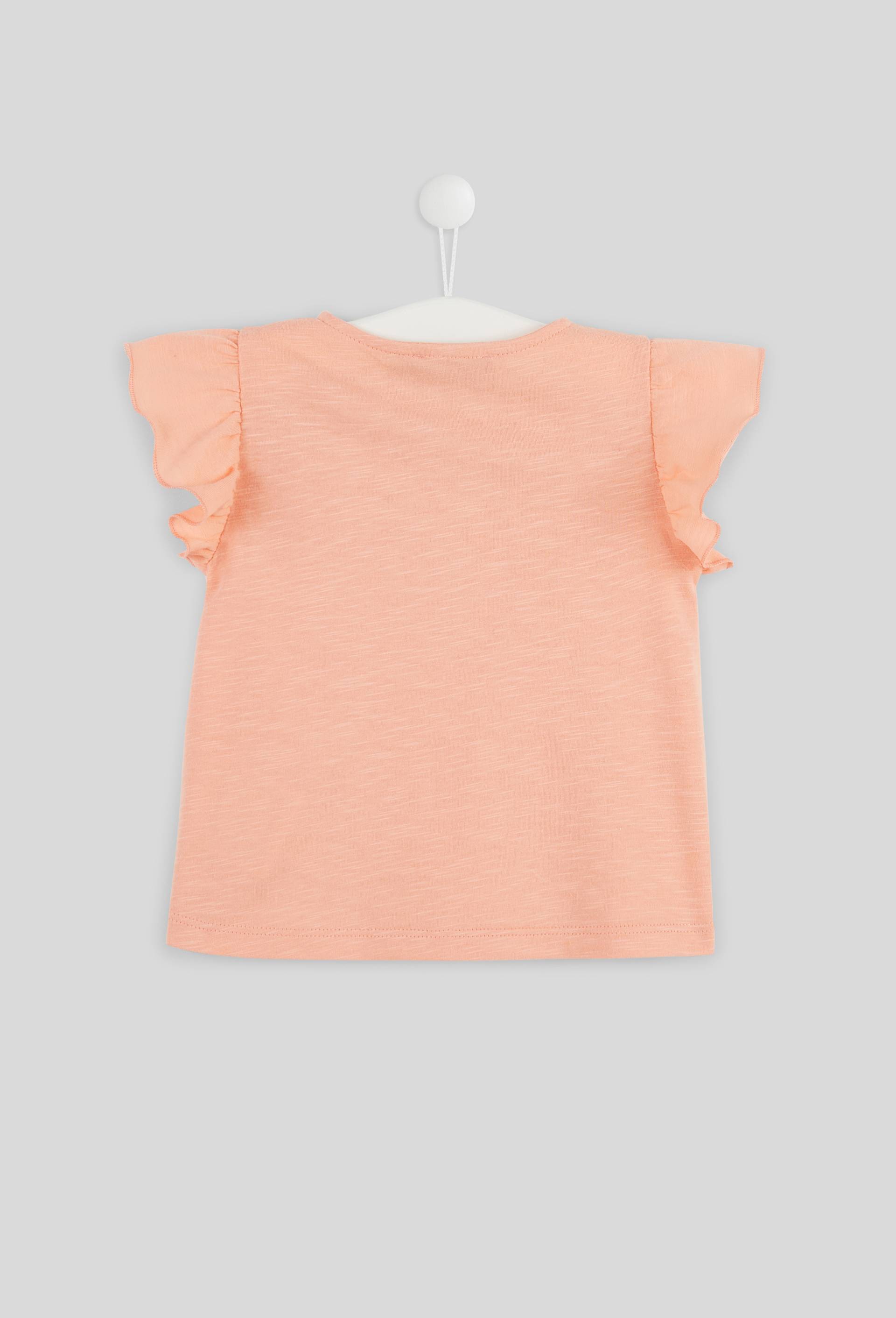 Blouse manches courtes unie en coton BIO, certifi&eacute; OEKO-TEX, Rose, large image number 1.0