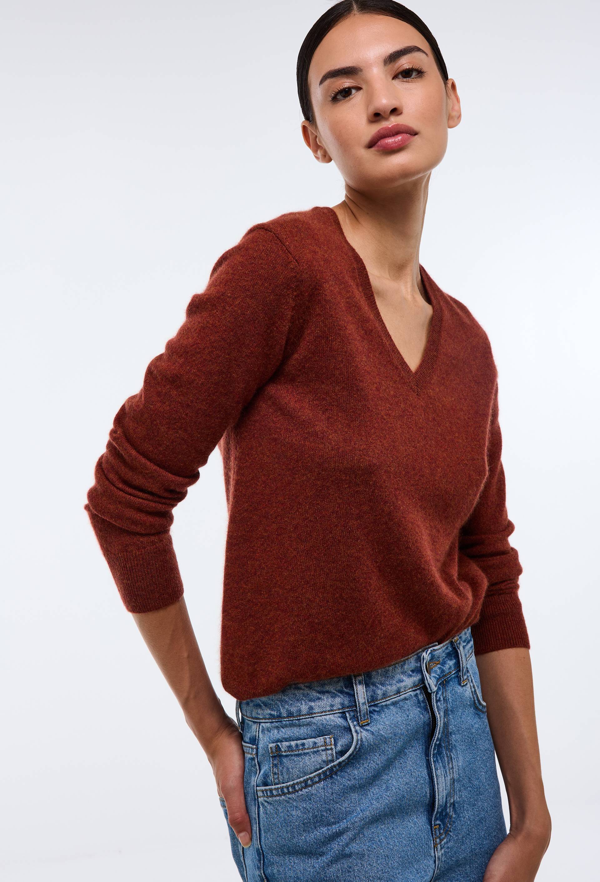 Pull col V en cachemire - MONOPRIX PREMIUM - Modalova