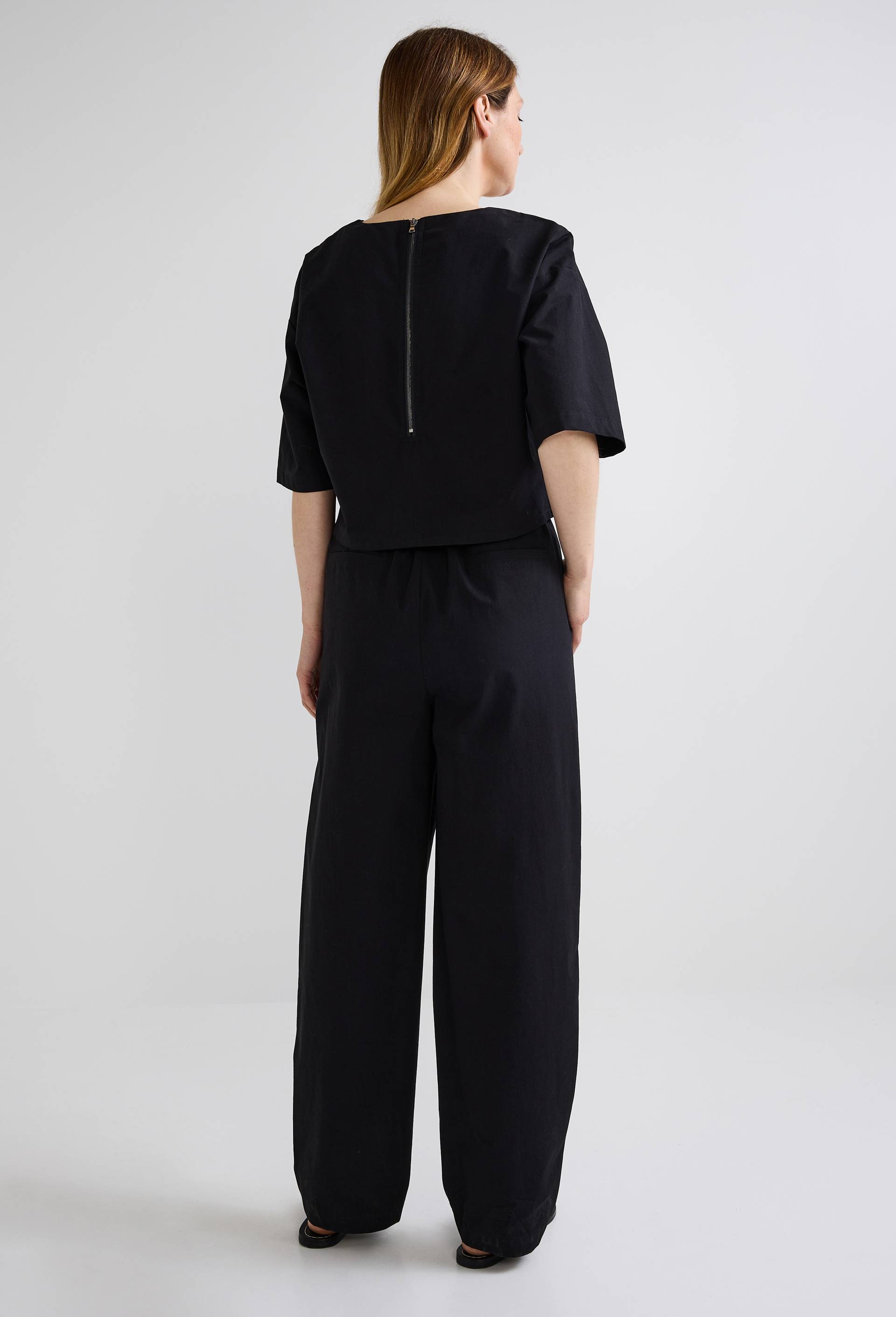 Combinaison pantalon en coton BIO, Noir, large image number 4
