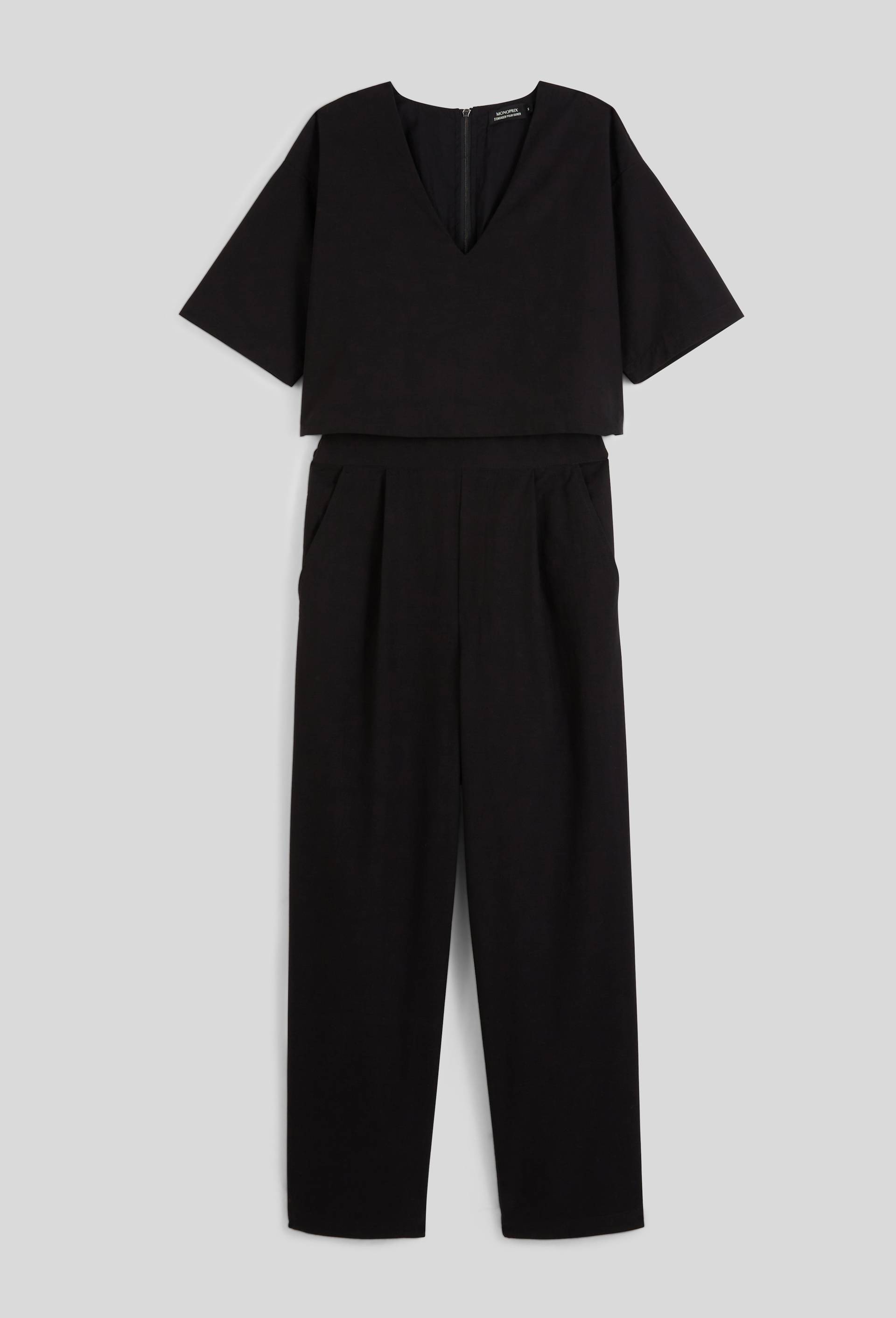 Combinaison pantalon en coton BIO, Noir, large image number 5