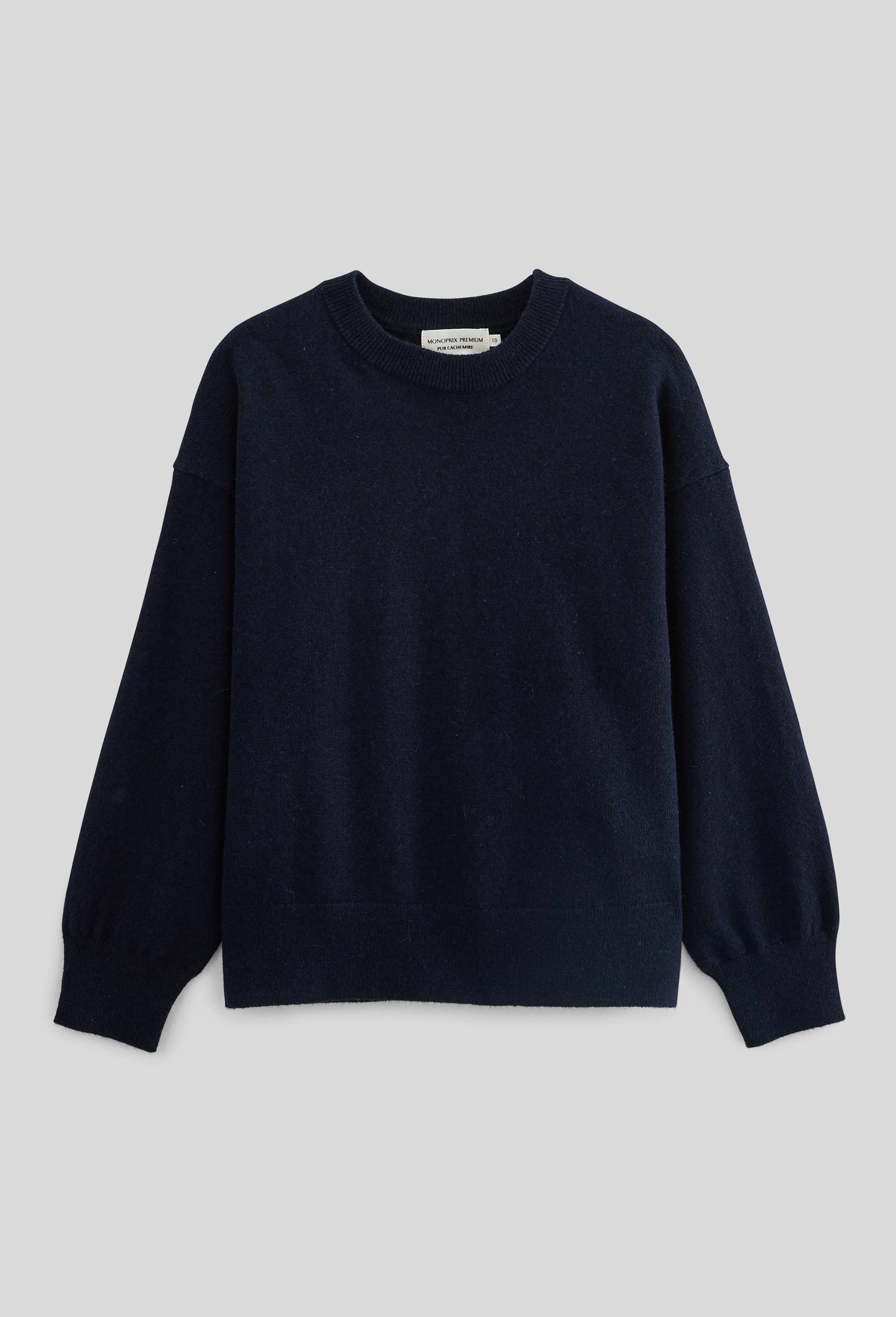 Pull uni 100% cachemire, Bleu fonc&eacute;, large image number 1