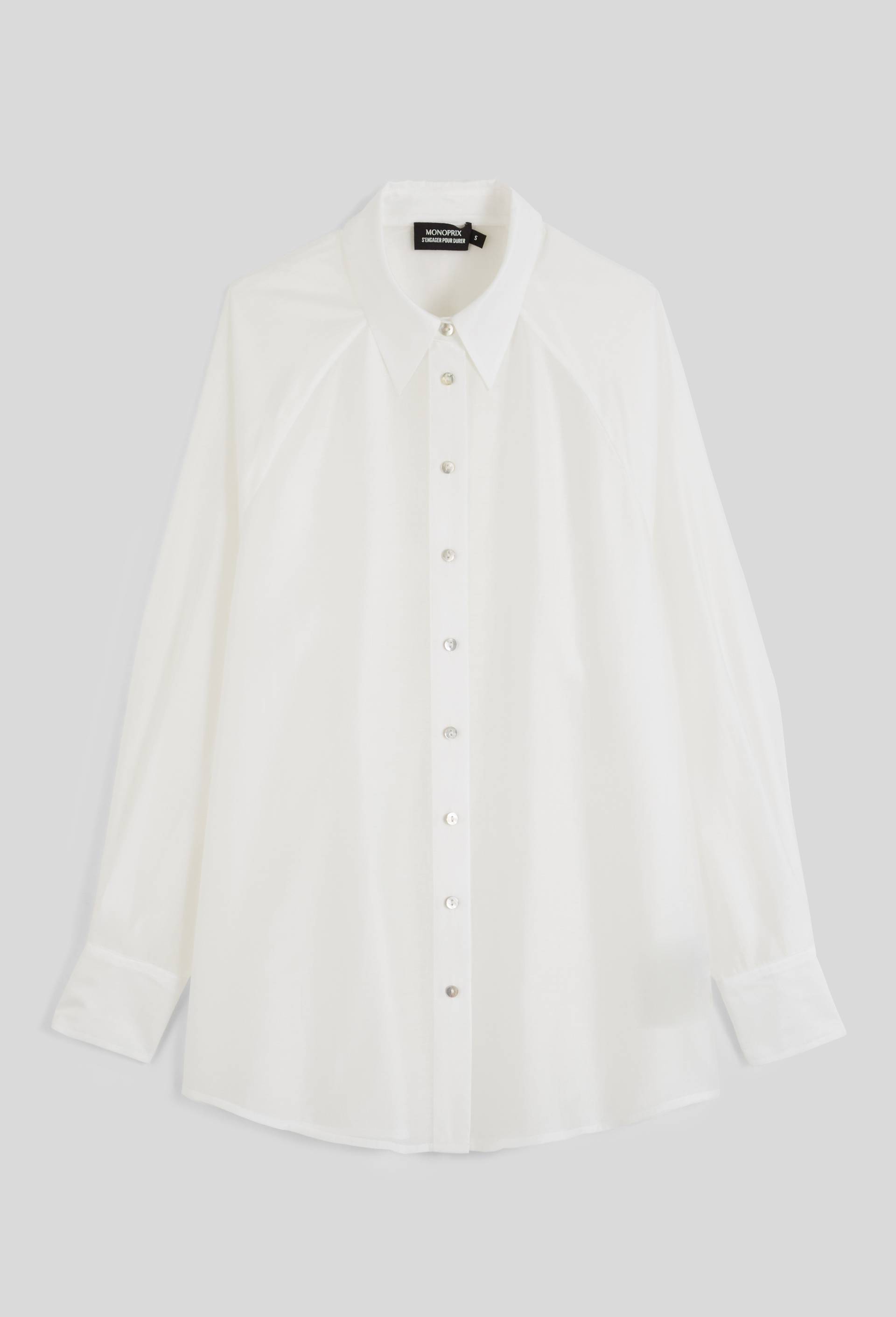 Chemise manches longues unie, Blanc, large image number 2.0