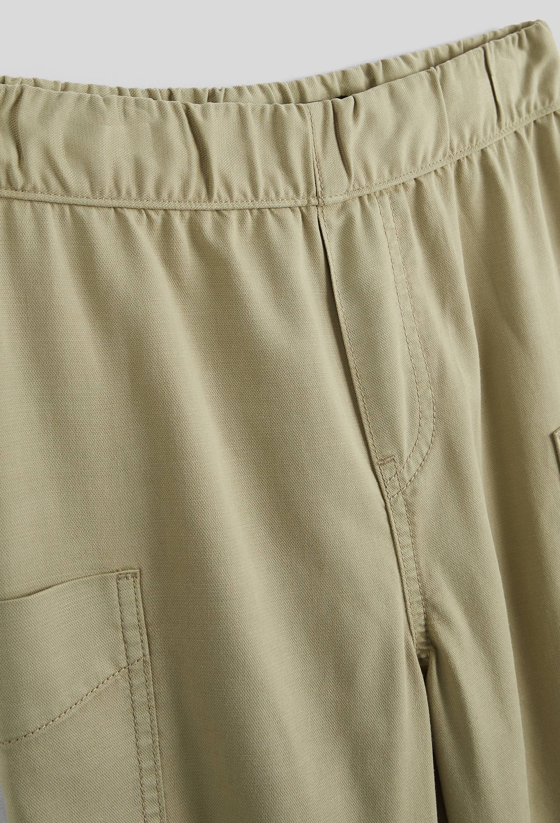 Pantalon cargo &agrave; taille &eacute;lastiqu&eacute;e en coton, Vert, large image number 2
