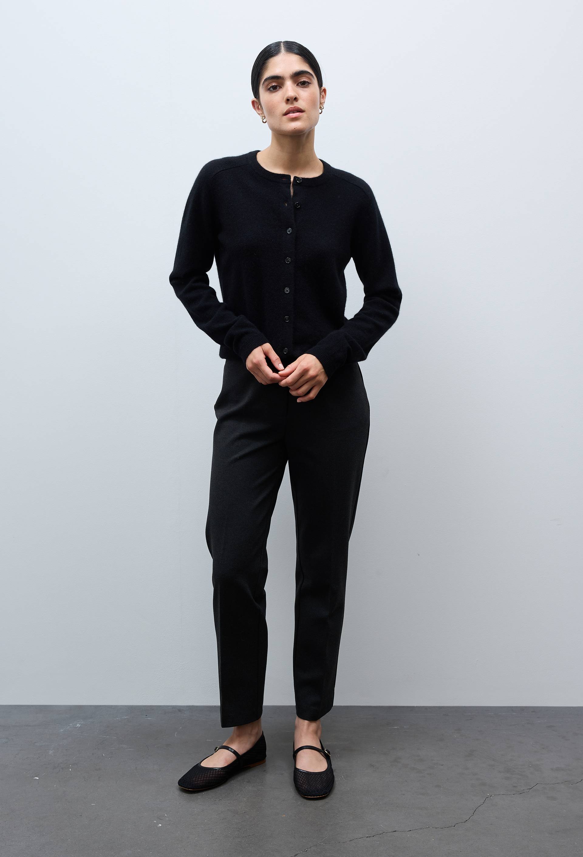 Pantalon slim en milano, Gris fonc&eacute;, swatch image