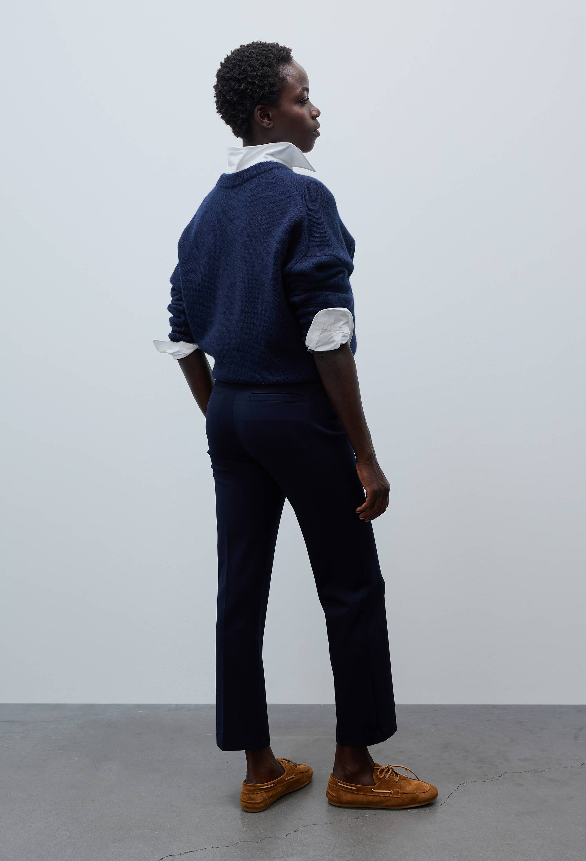 Pantalon slim en milano, Bleu fonc&eacute;, large image number 1.0