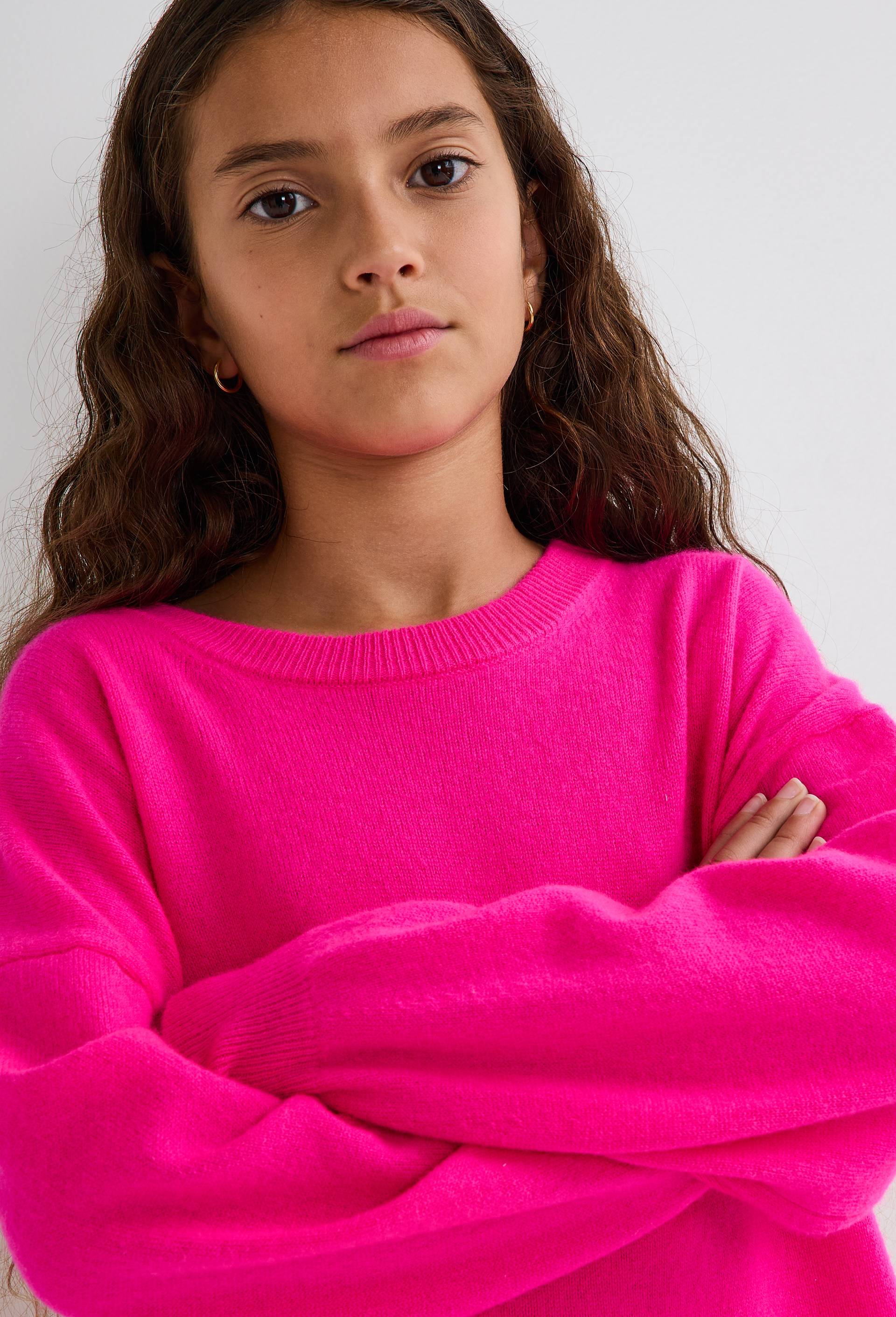 Pull uni 100% cachemire, Rose, swatch image