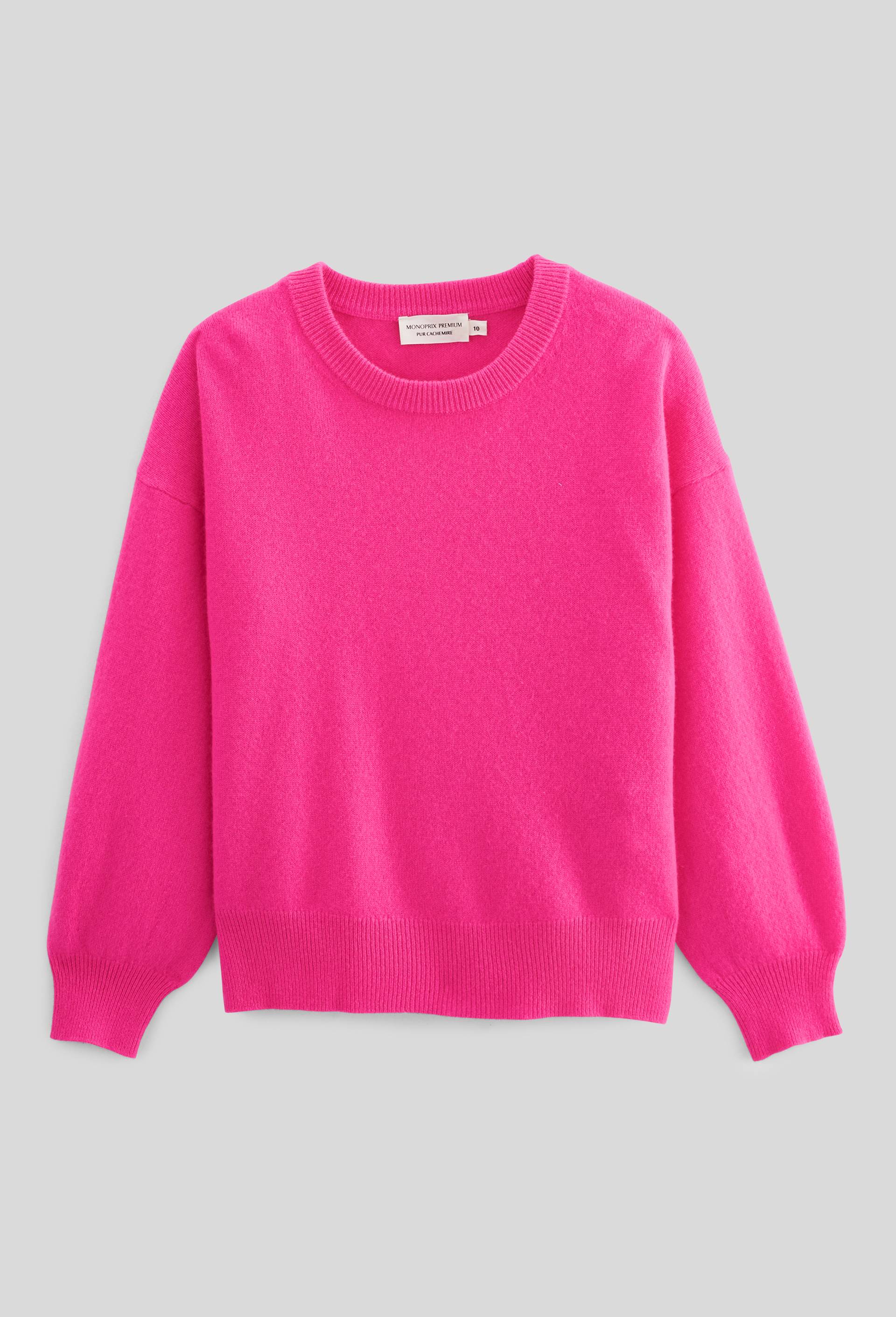 Pull uni 100% cachemire, Rose, large image number 1