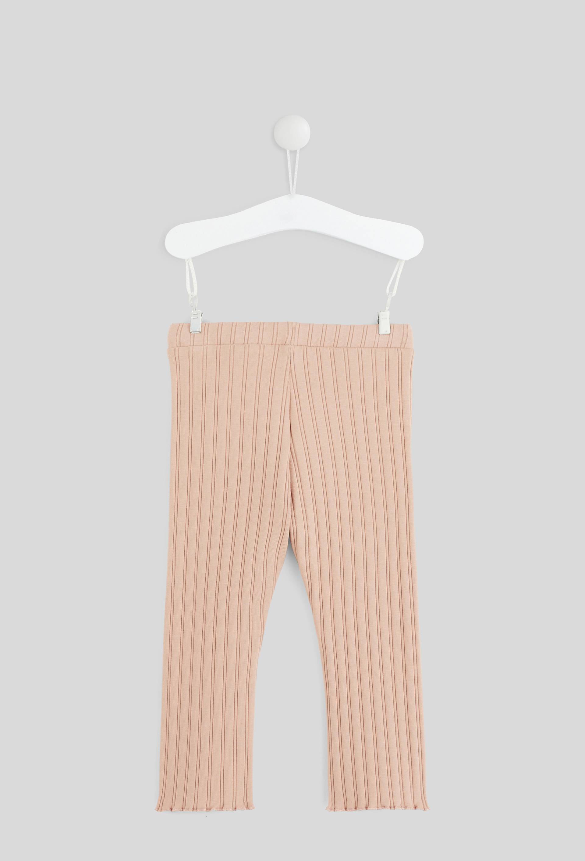 Pantalon uni large en bas de jambes en maille en coton BIO, certifi&eacute; OEKO-TEX, Rose, large image number 1