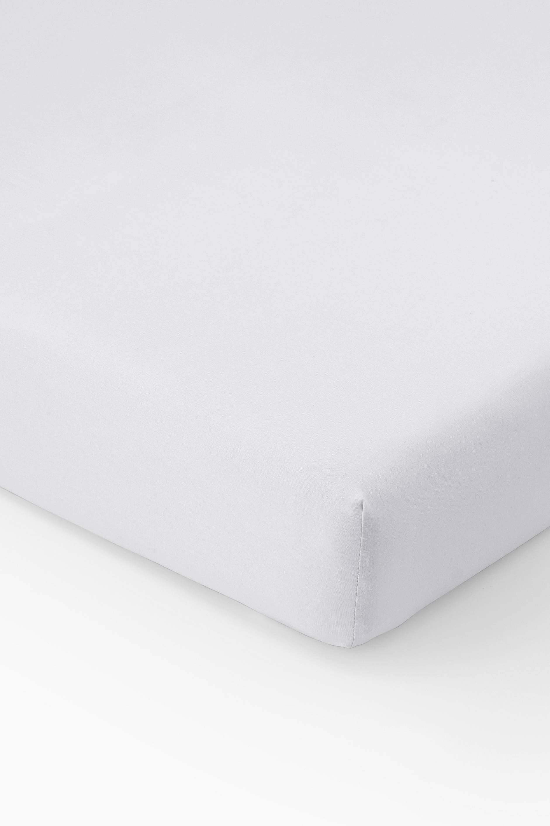 Drap housse, percale de coton, 100% coton bio GOTS, Blanc, swatch image