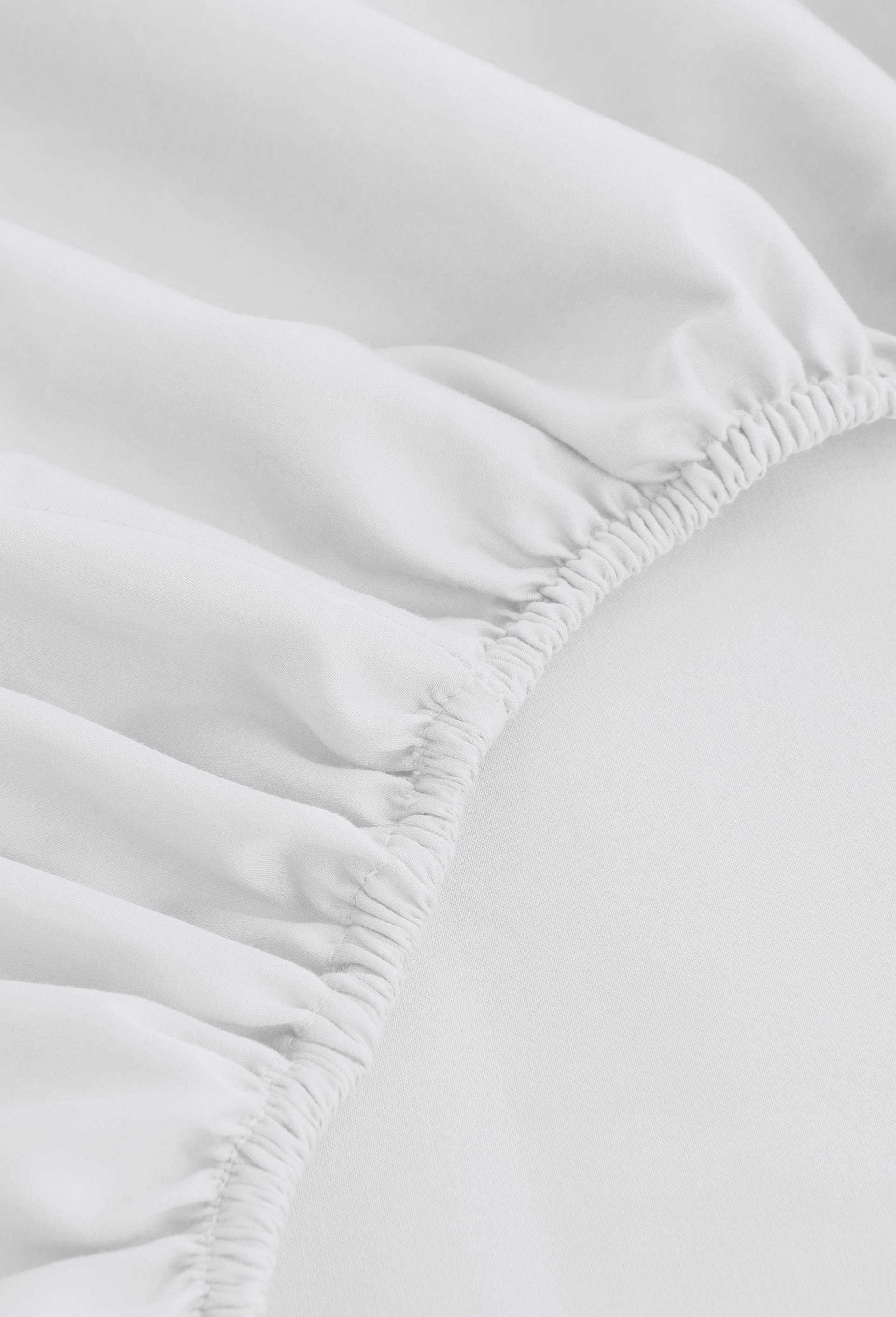 Drap housse, percale de coton, 100% coton bio GOTS, Blanc, large