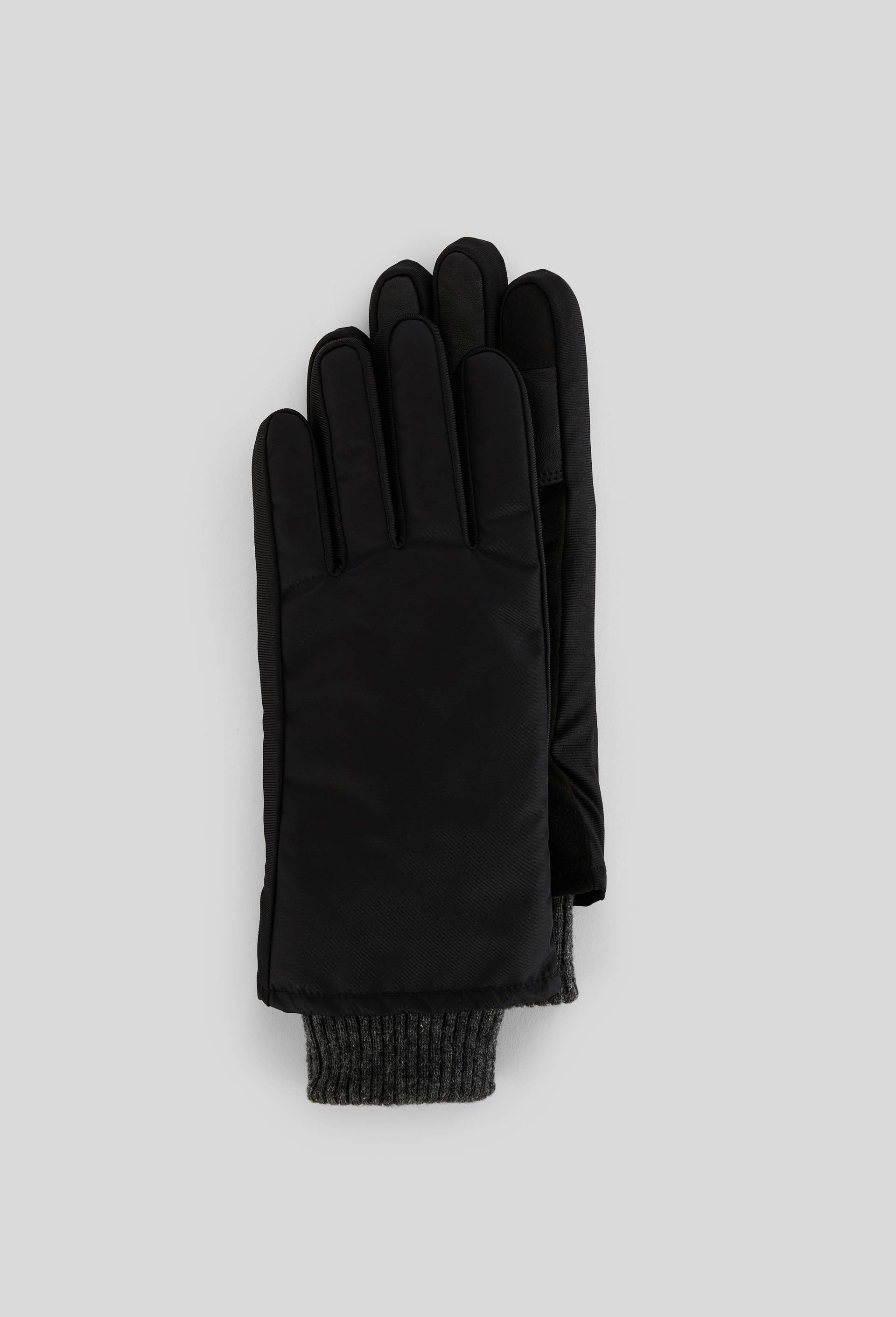 Gants bi-mati&egrave;re &agrave; manche &eacute;lastiqu&eacute;e, Noir, large image number 0