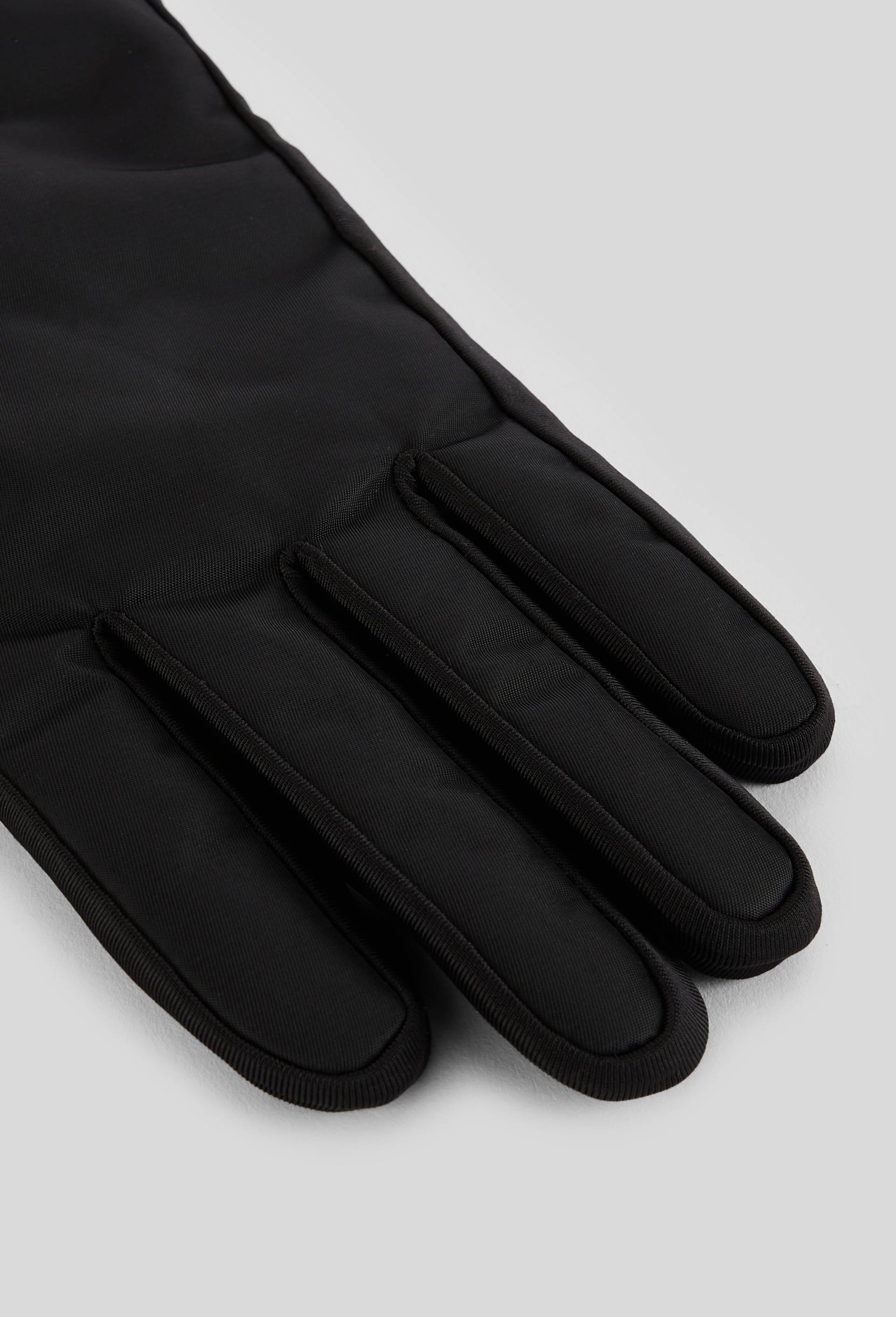 Gants bi-mati&egrave;re &agrave; manche &eacute;lastiqu&eacute;e, Noir, large image number 1