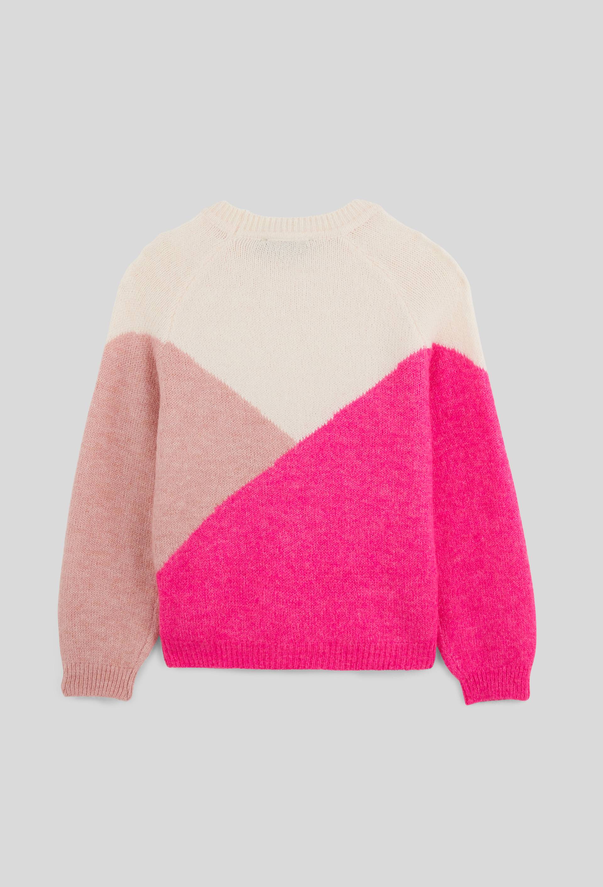 Pull colorblock contenant de la laine, Rose, large image number 2.0