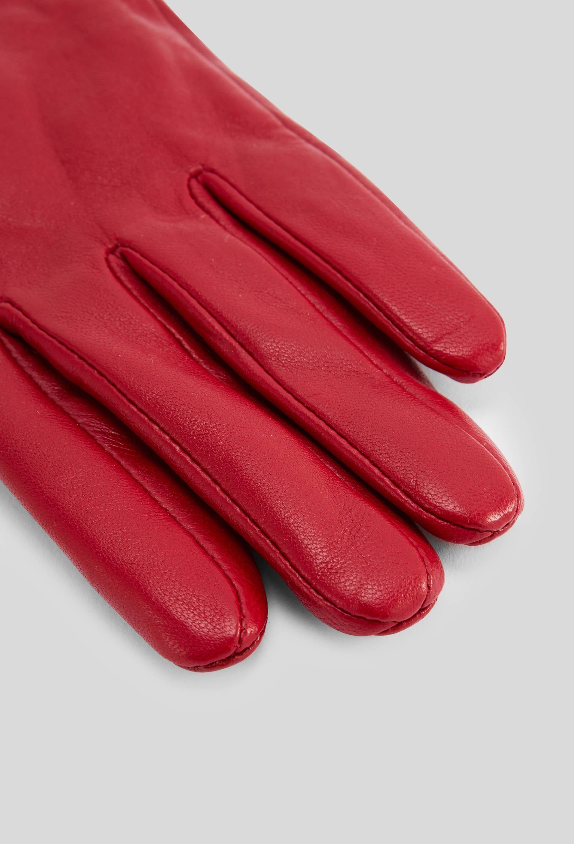 Gants tactiles en cuir, Rouge, large image number 1