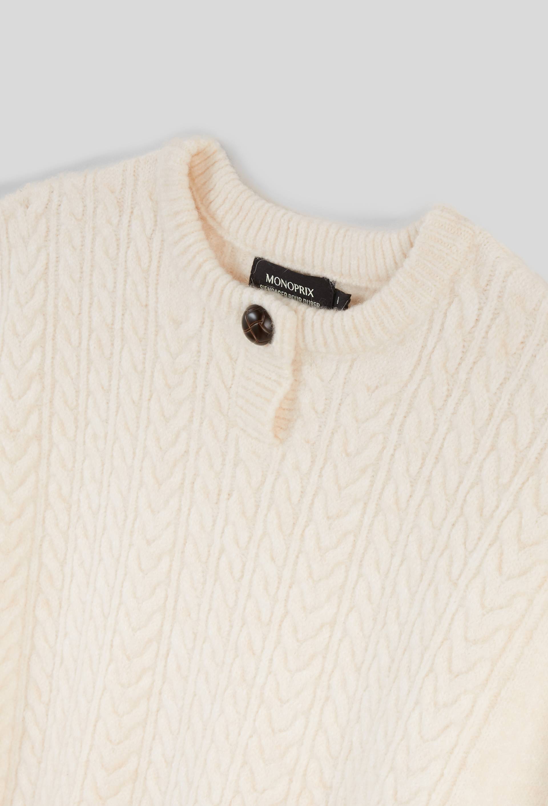 Cape unie &agrave; bouton, Beige clair, large image number 2