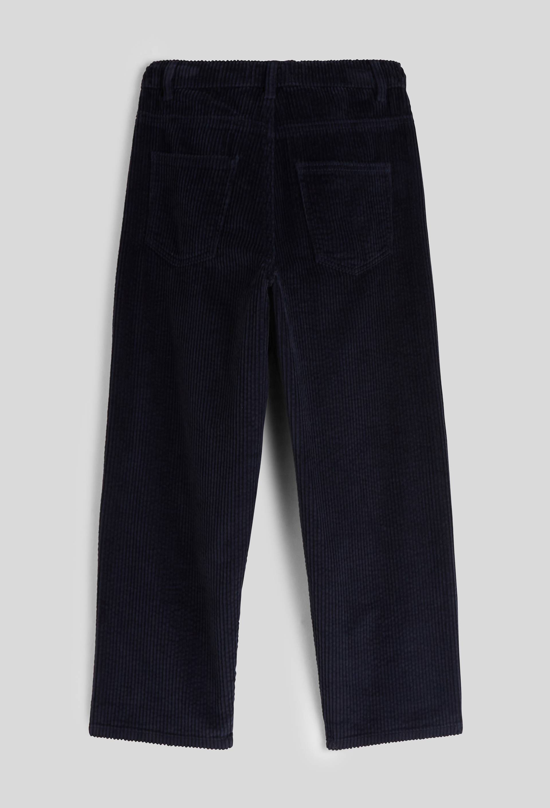 Pantalon uni en velours c&ocirc;tel&eacute;, Bleu fonc&eacute;, large image number 1.0