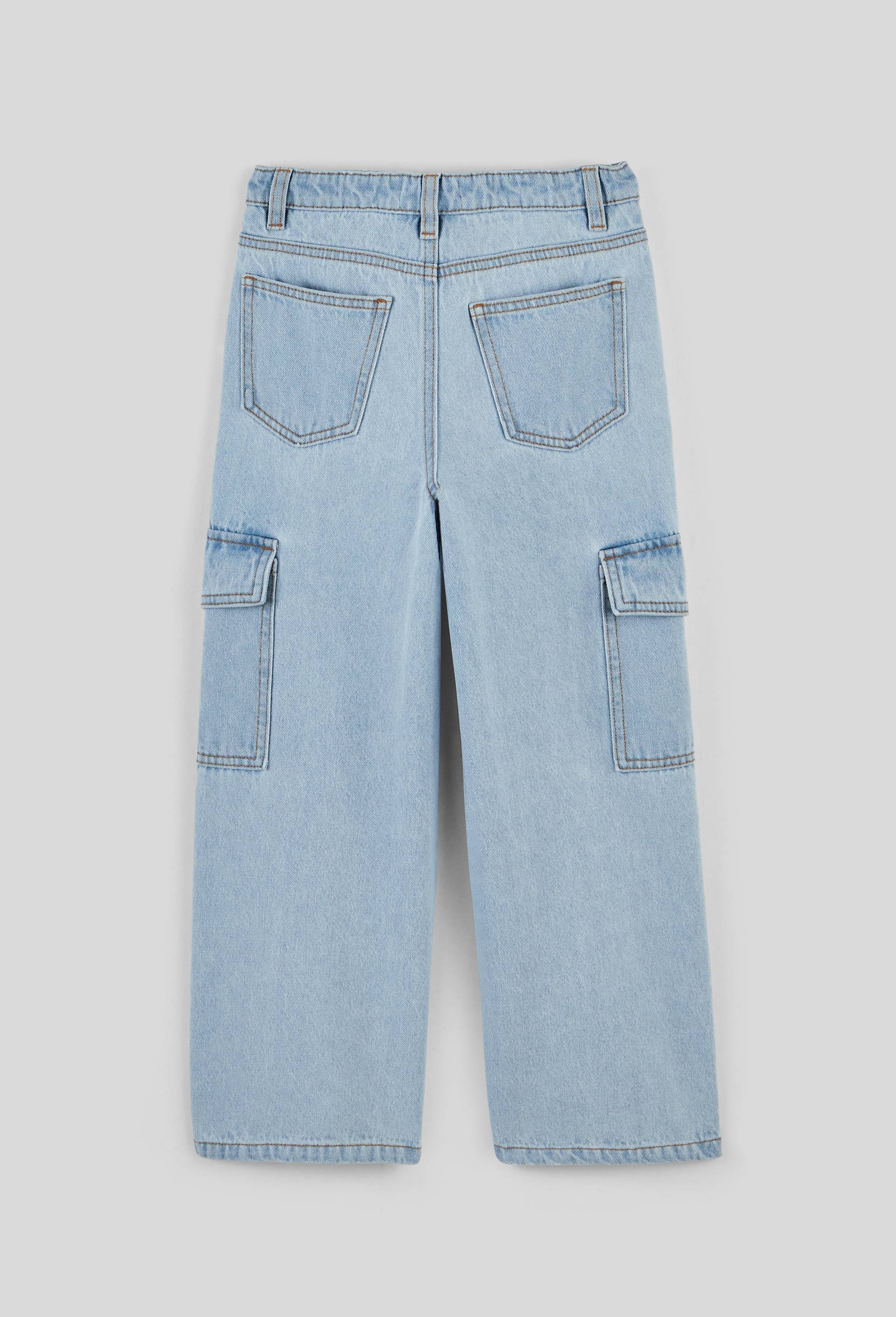 Jean cargo en coton, Bleu clair, large image number 1.0
