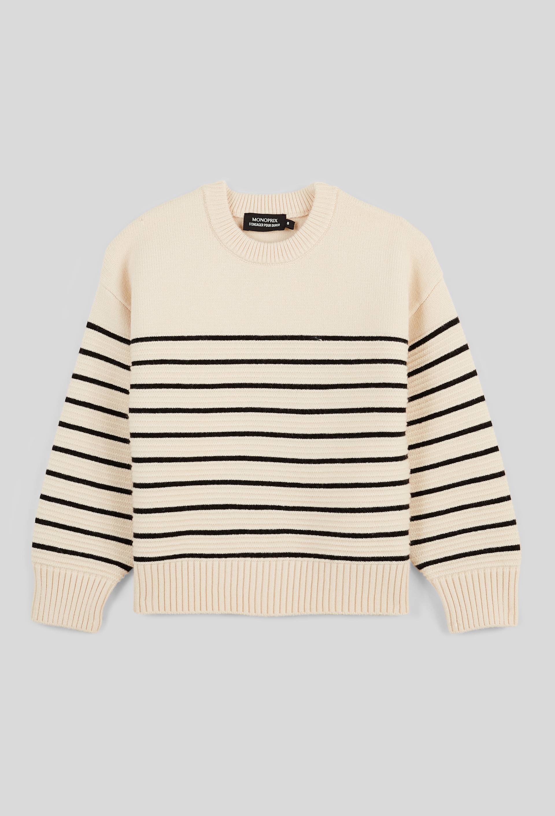 Pull marinière BEIGE CLAIR pour enfant MONOPRIX