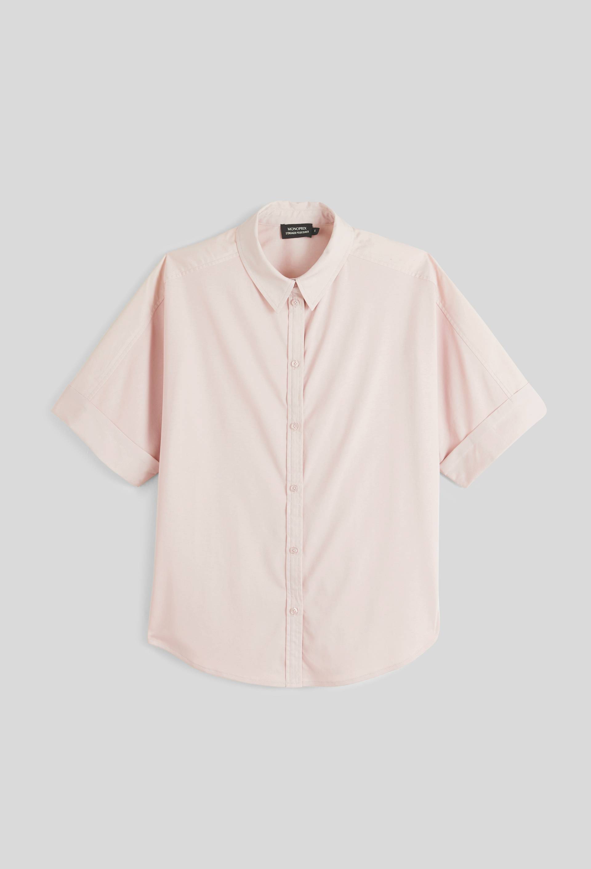 Chemise bi-mati&egrave;re en coton BIO, Beige clair, large image number 2