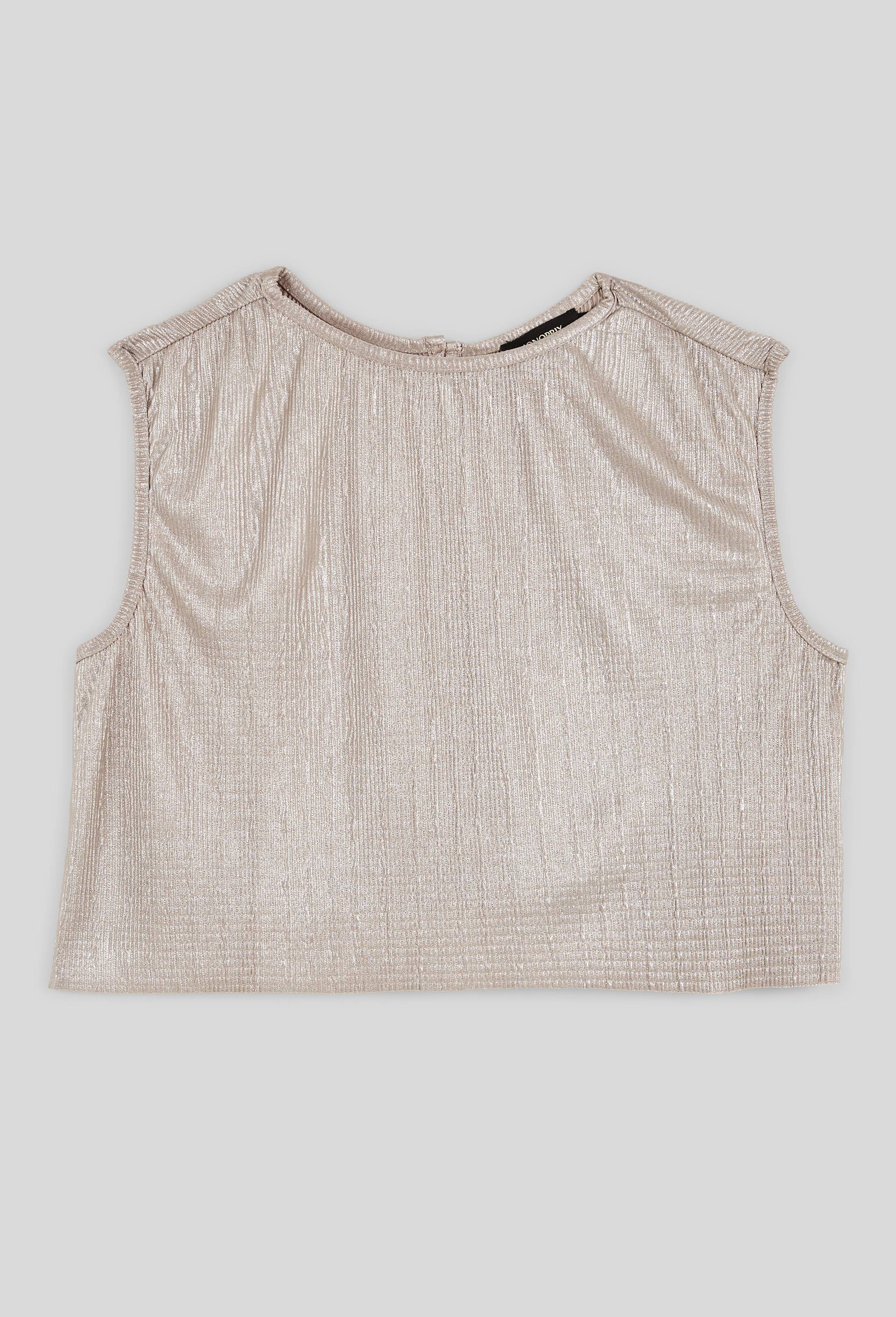 Blouse sans manches unie, Or, large image number 1