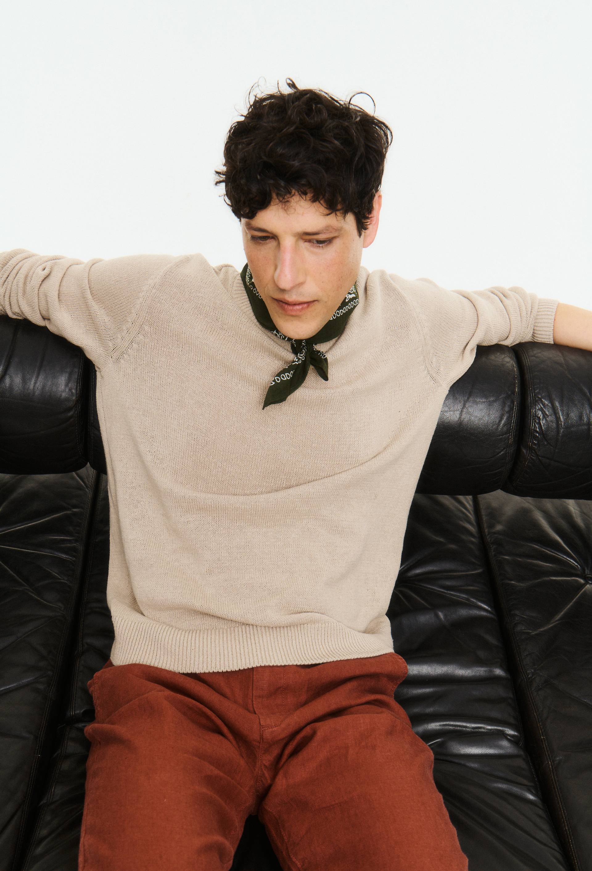 Pull col rond en 100% cachemire, Beige, large image number 0