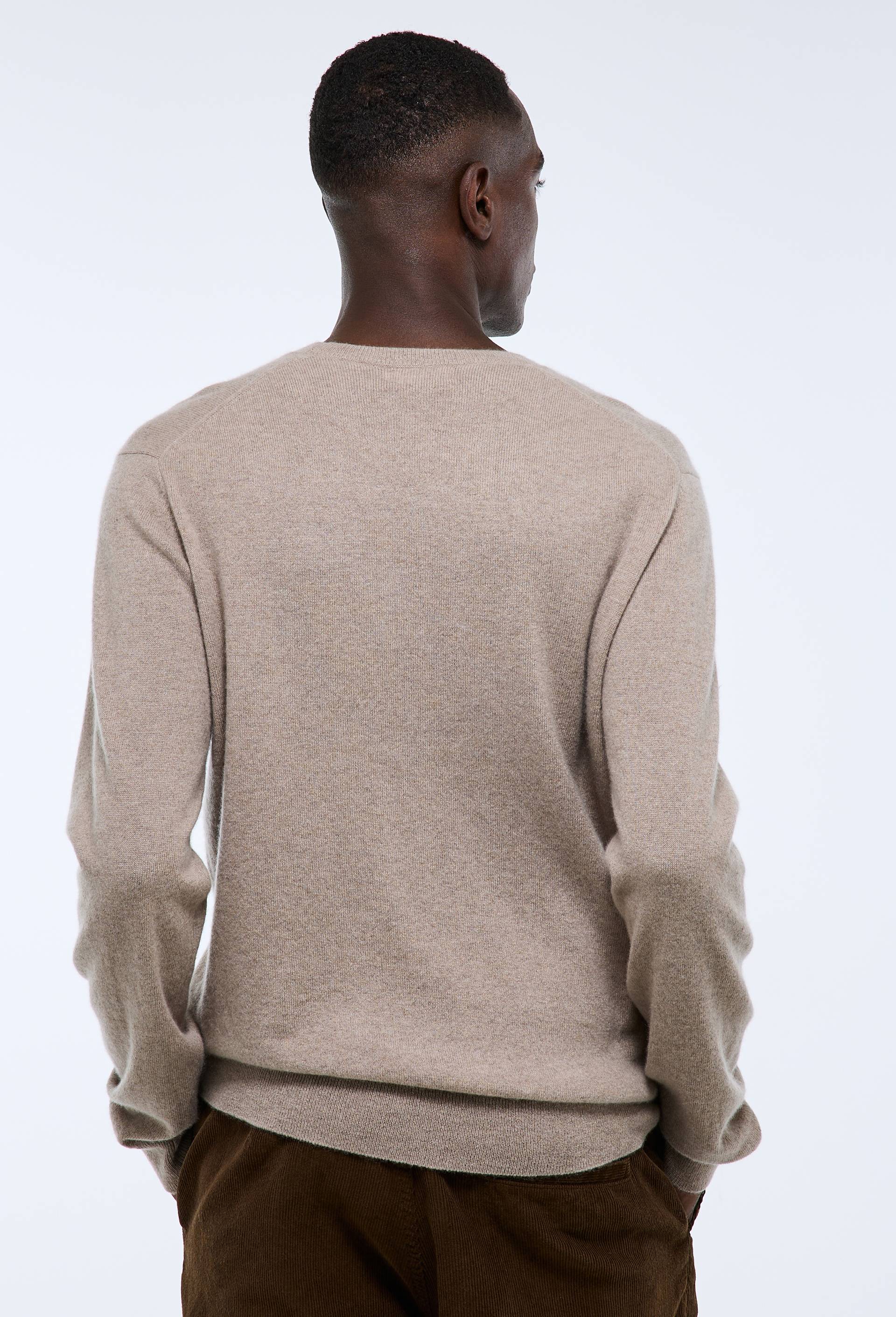 Pull col rond en 100% cachemire, Beige, large image number 2