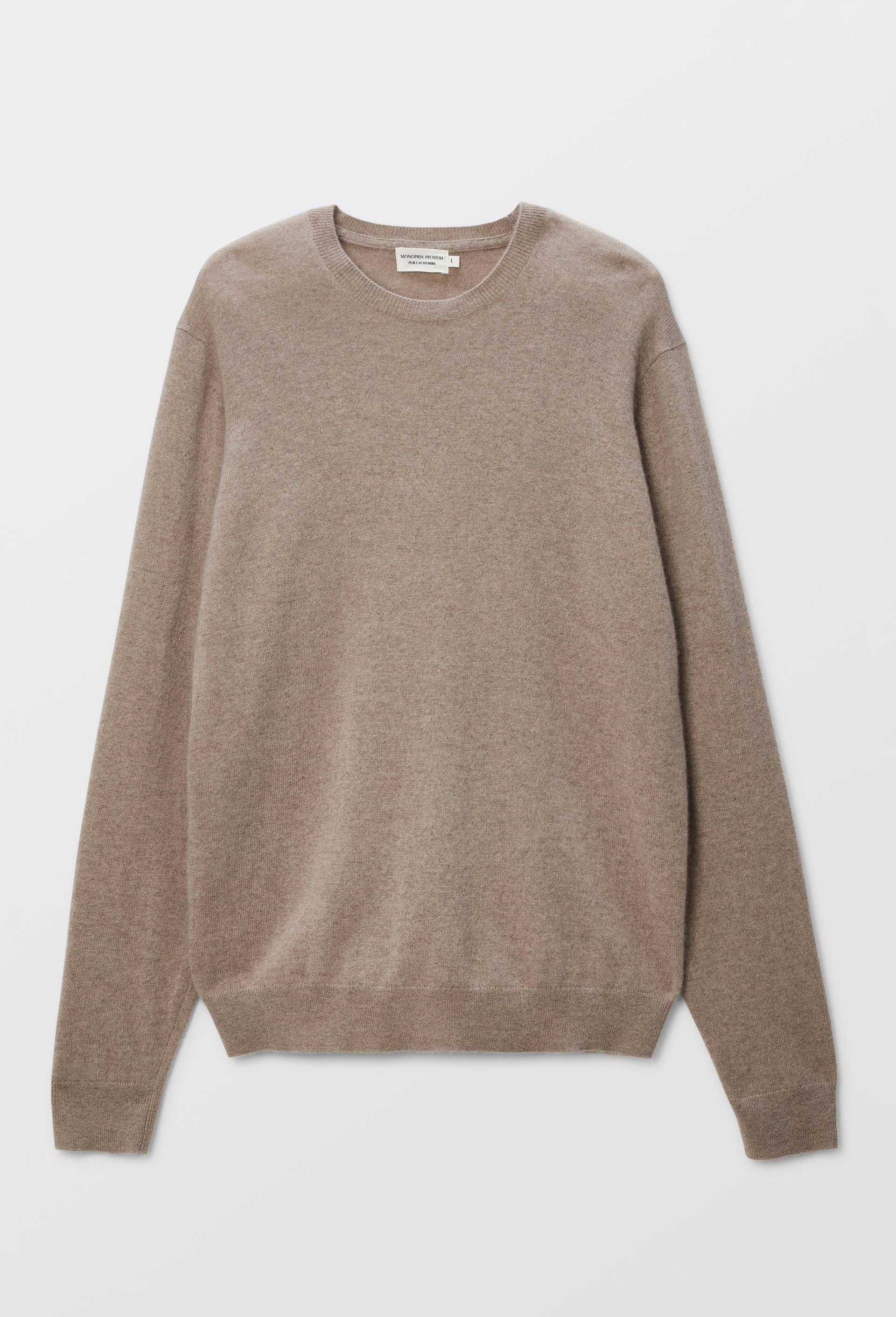 Pull col rond en 100% cachemire, Beige, large image number 3
