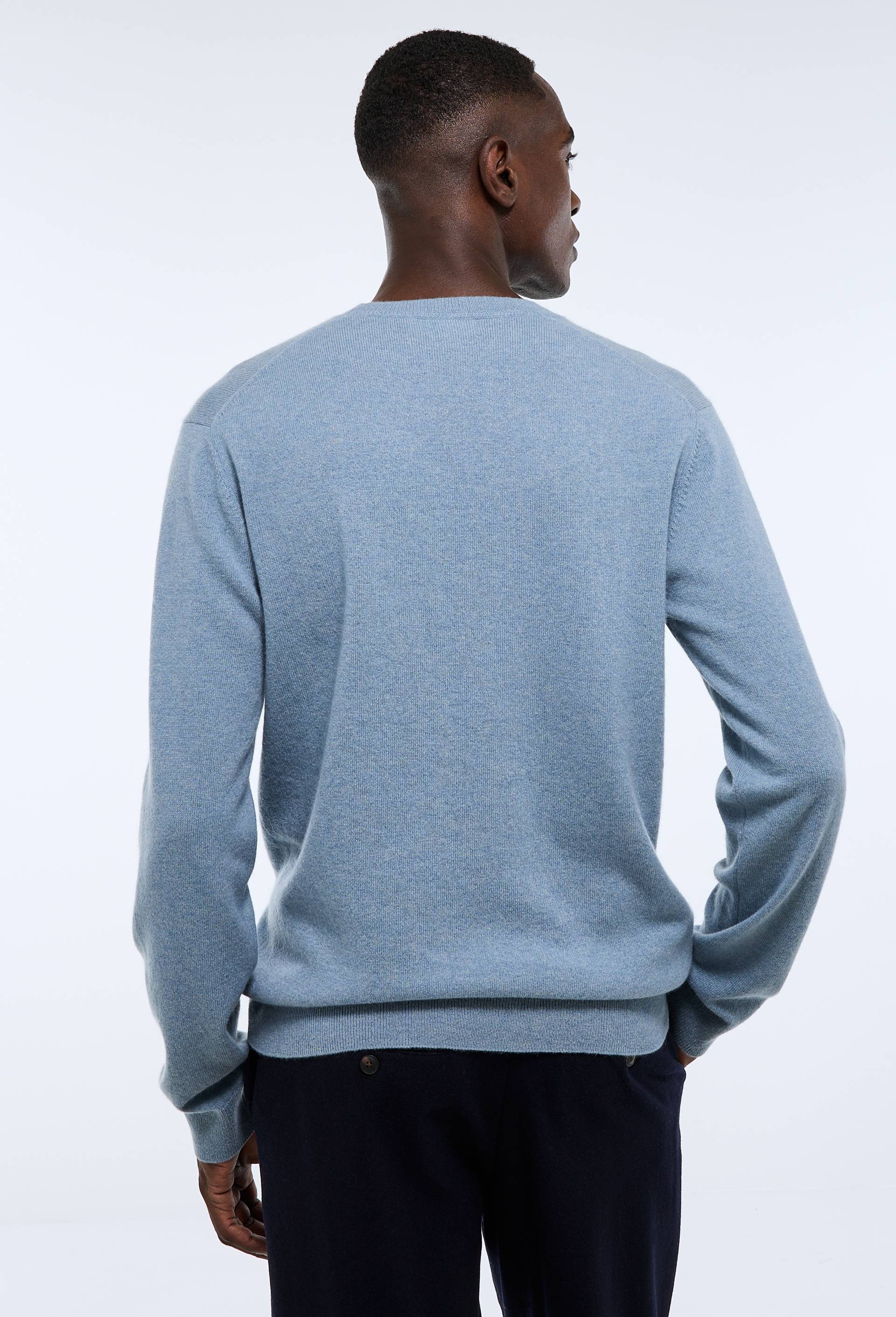 Pull col rond en 100% cachemire, Bleu, large image number 1