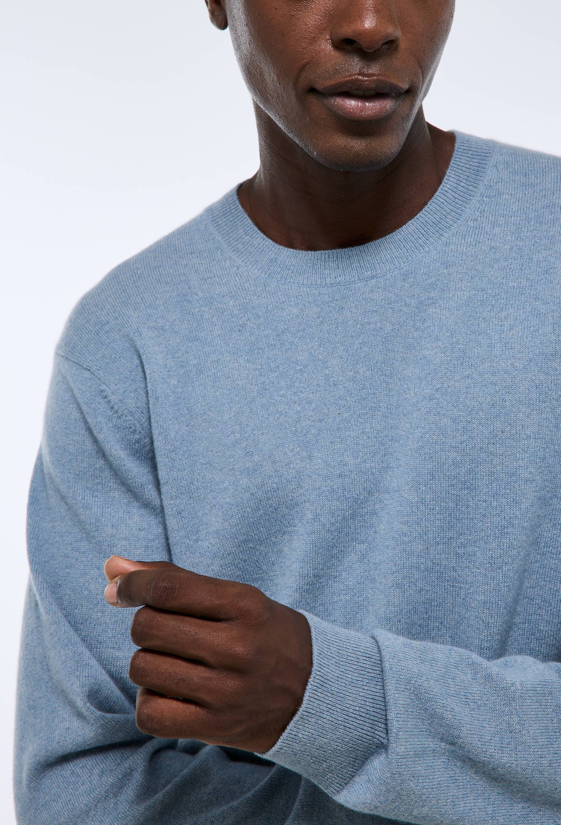Pull col rond en 100% cachemire, Bleu, large image number 2