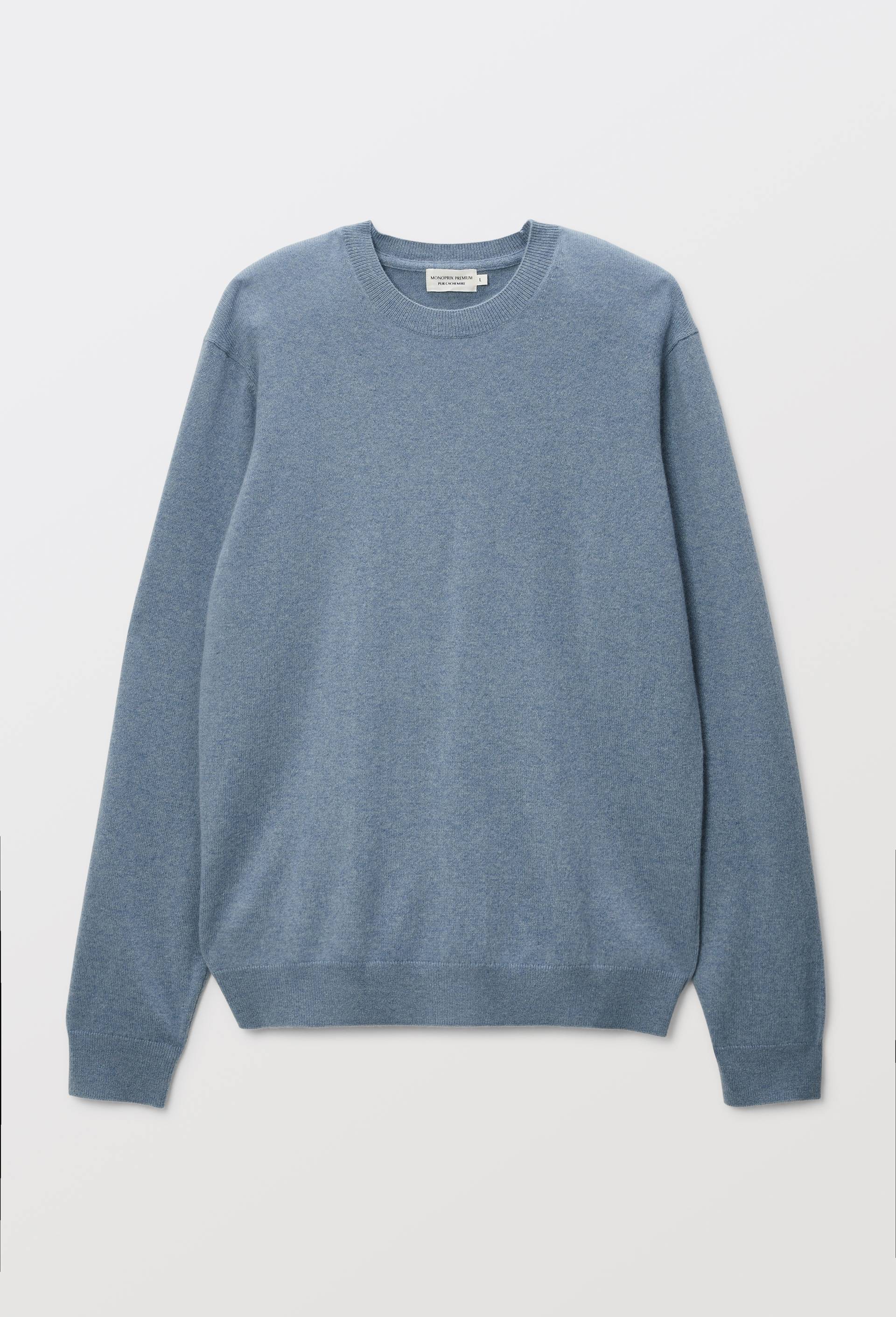 Pull col rond en 100% cachemire, Bleu, large image number 3