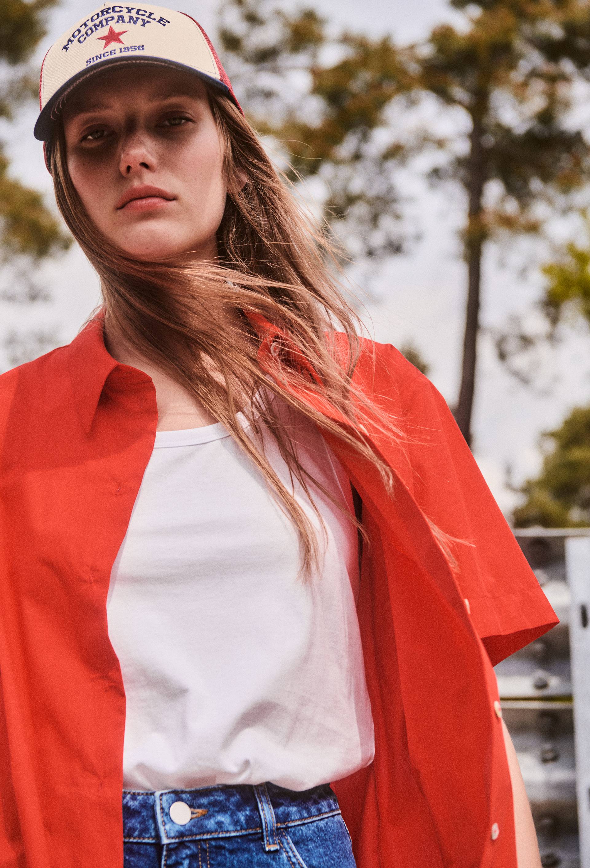 Chemise manches courtes en coton, Rouge, large image number 0