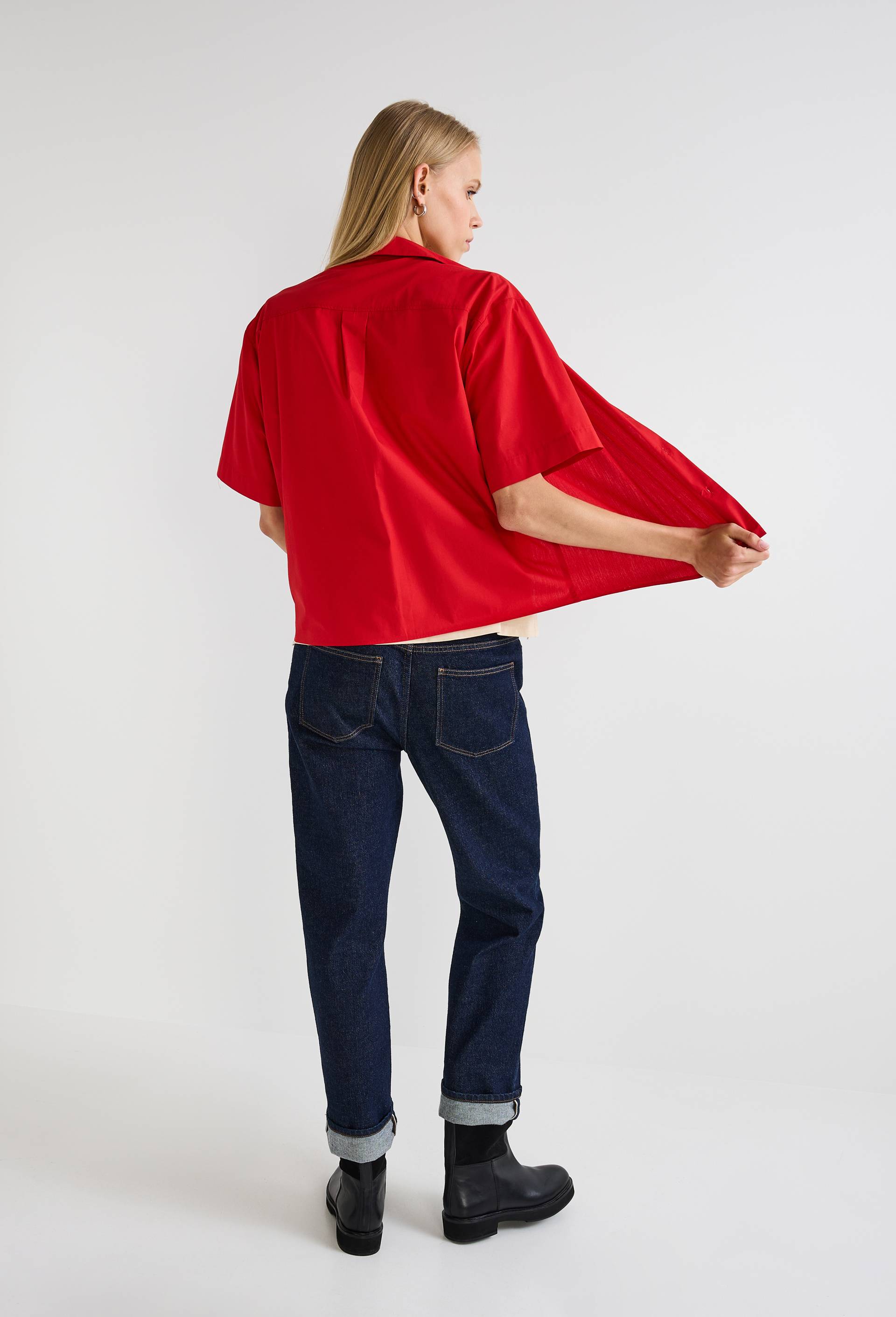 Chemise manches courtes en coton, Rouge, large image number 2