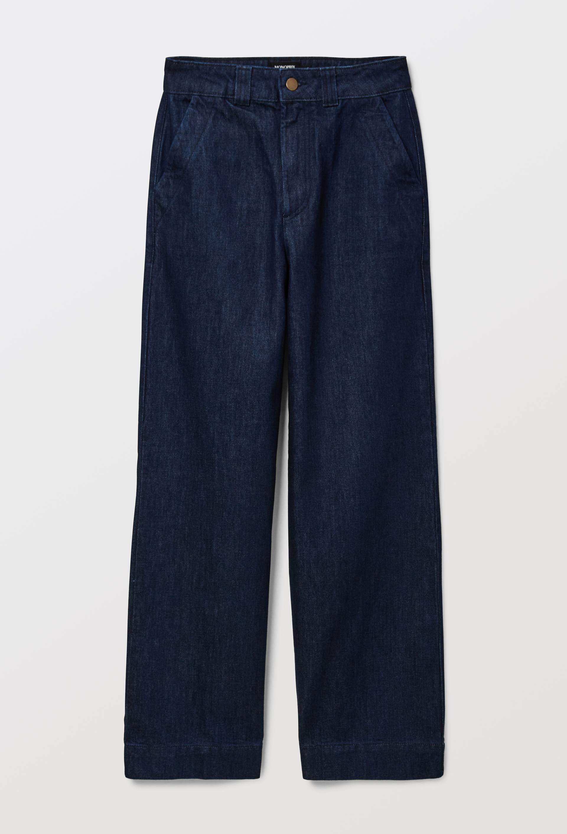 Jean large taille haute, Bleu fonc&eacute;, large image number 2
