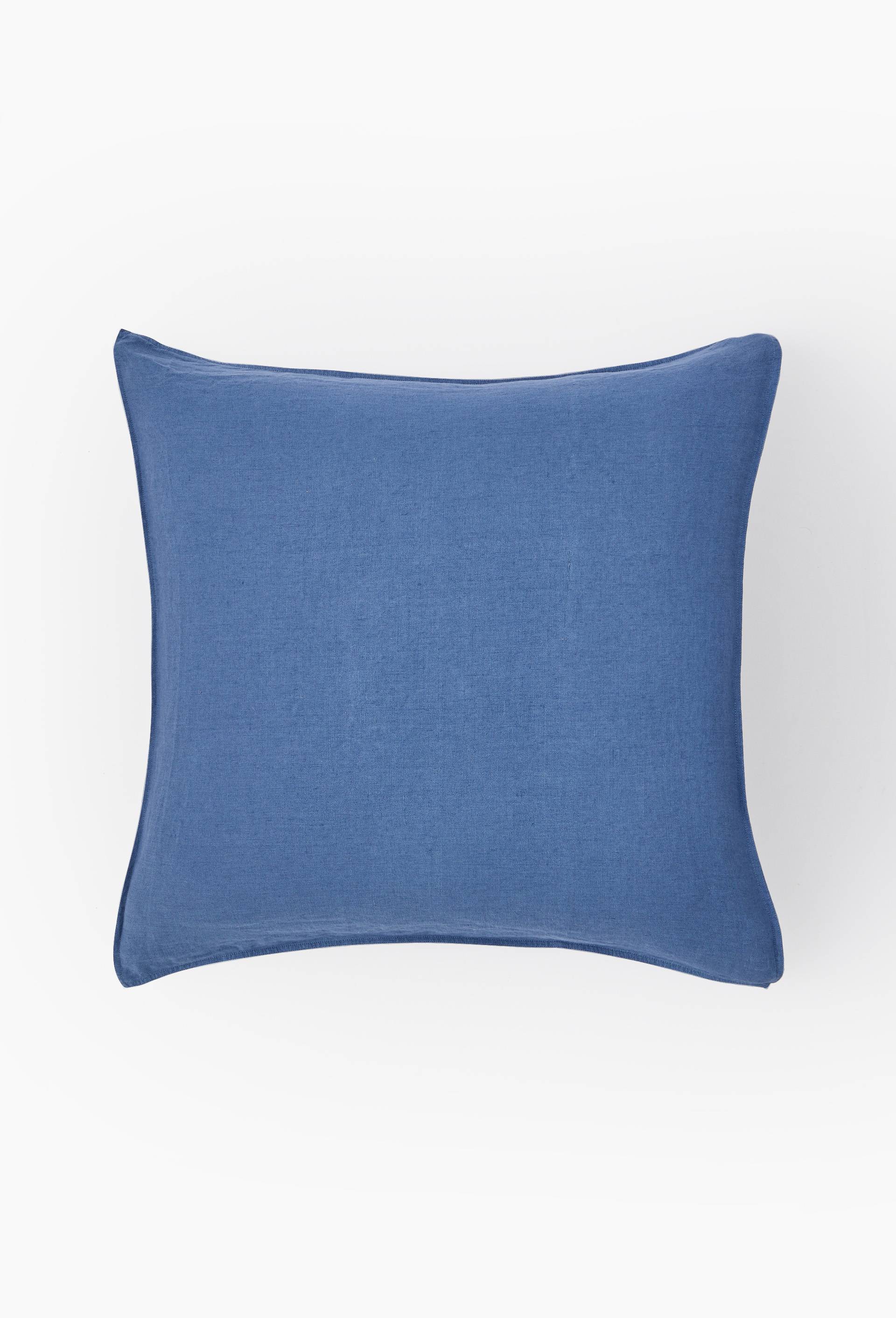 Taie d'oreiller carrée, 63x63cm, 100% lin, Bleu foncé, swatch image