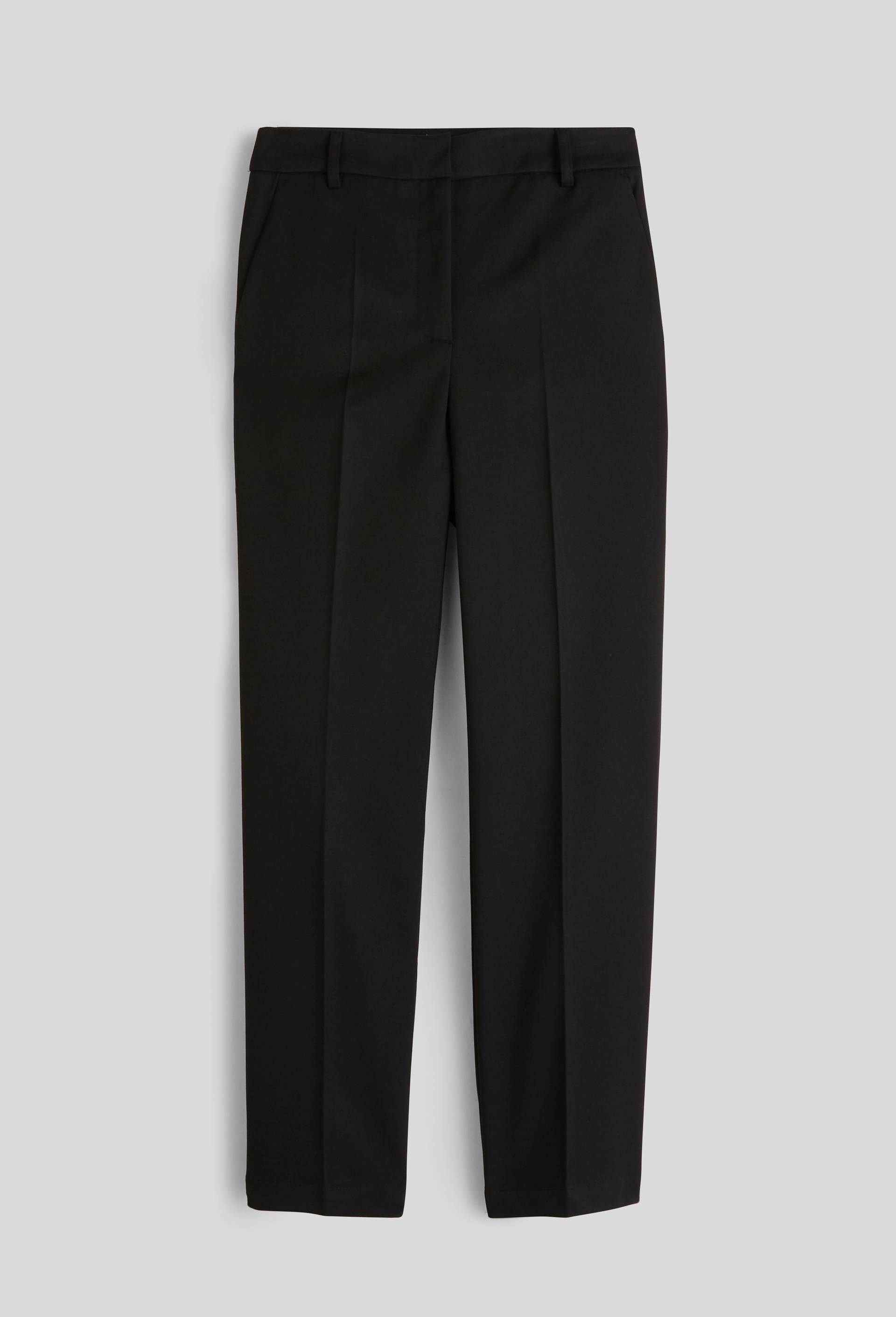 Pantalon droit uni avec pli cass&eacute;, Noir, large image number 3