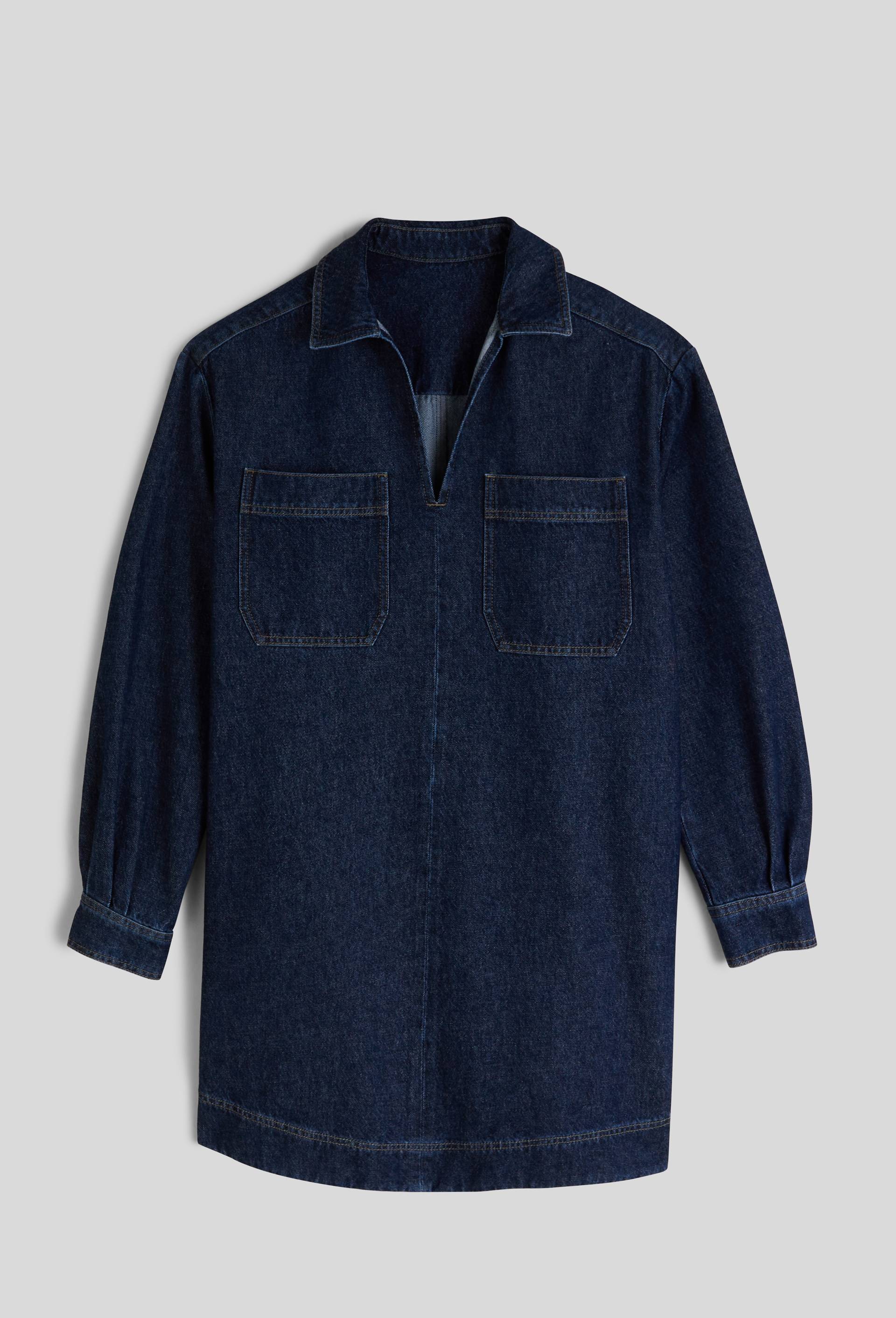 Robe courte denim en coton, Bleu fonc&eacute;, large image number 2