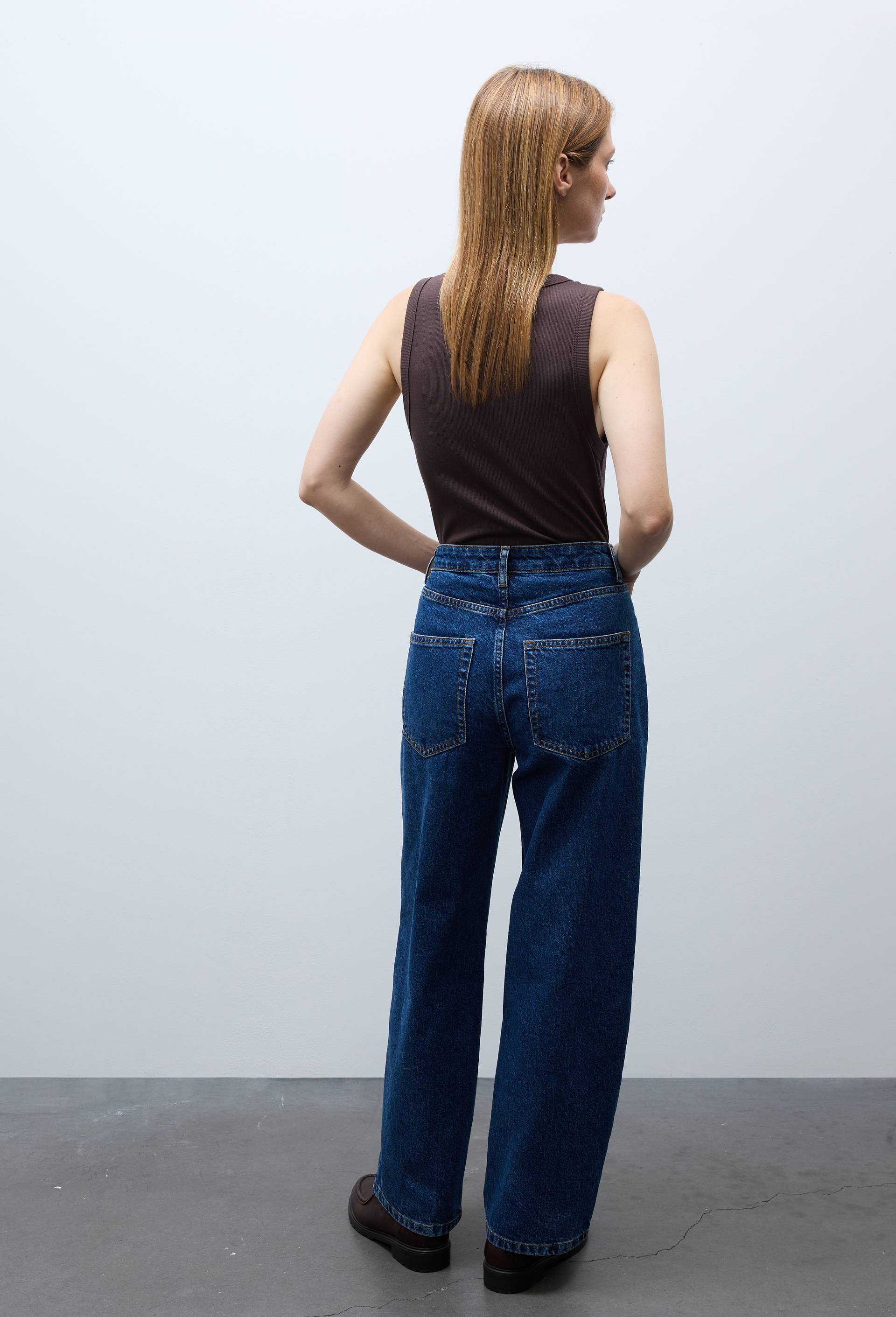 Jean large en coton, Bleu fonc&eacute;, large image number 1.0