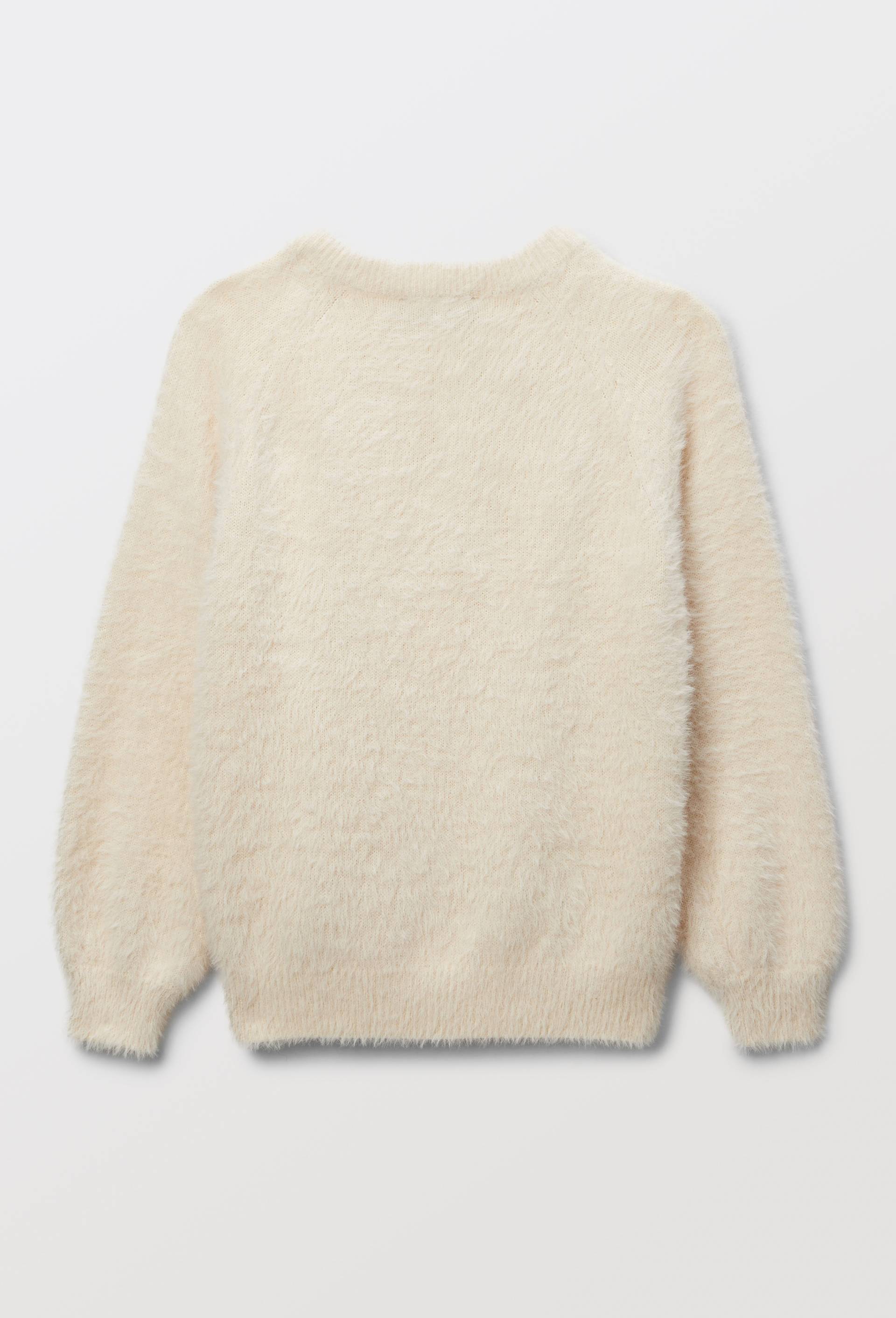 Pull effet poilu imprim&eacute;, Beige clair, large image number 1.0