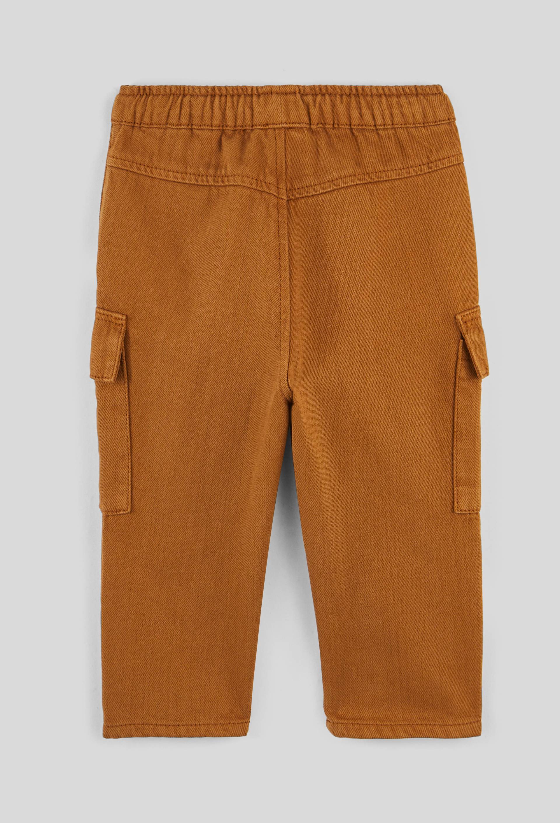 Pantalon en twill uni en coton BIO., Brun clair, large image number 1.0