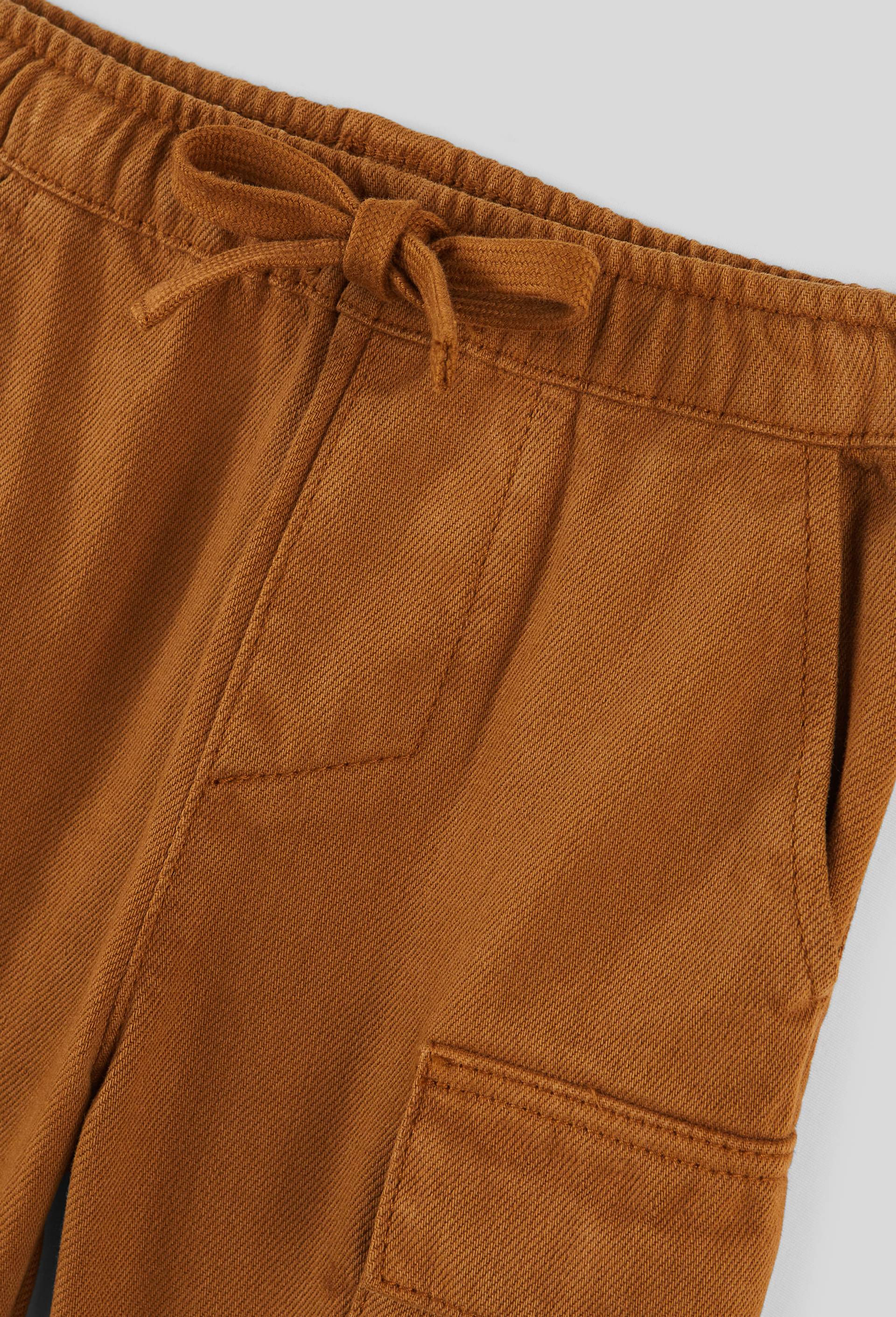 Pantalon en twill uni en coton BIO., Brun clair, large image number 2.0