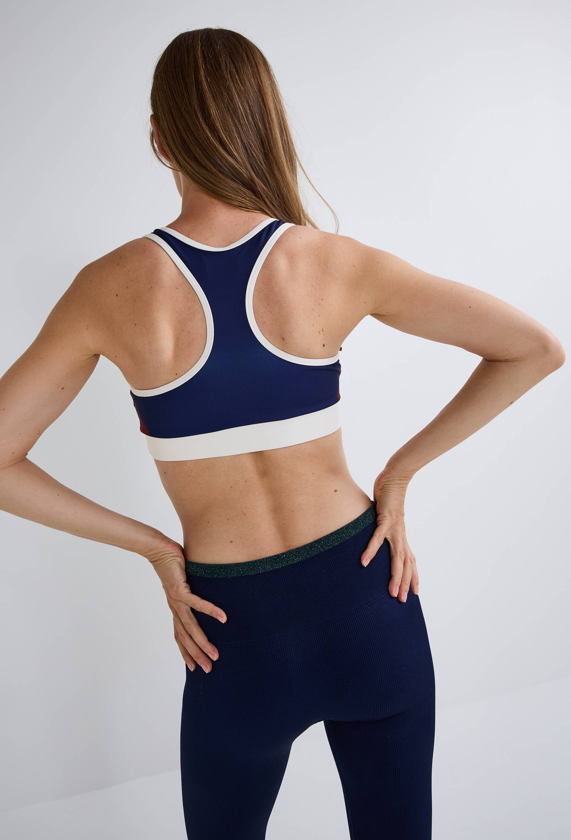 Brassi&egrave;re de sport dos nageur, Bleu fonc&eacute;, large image number 1