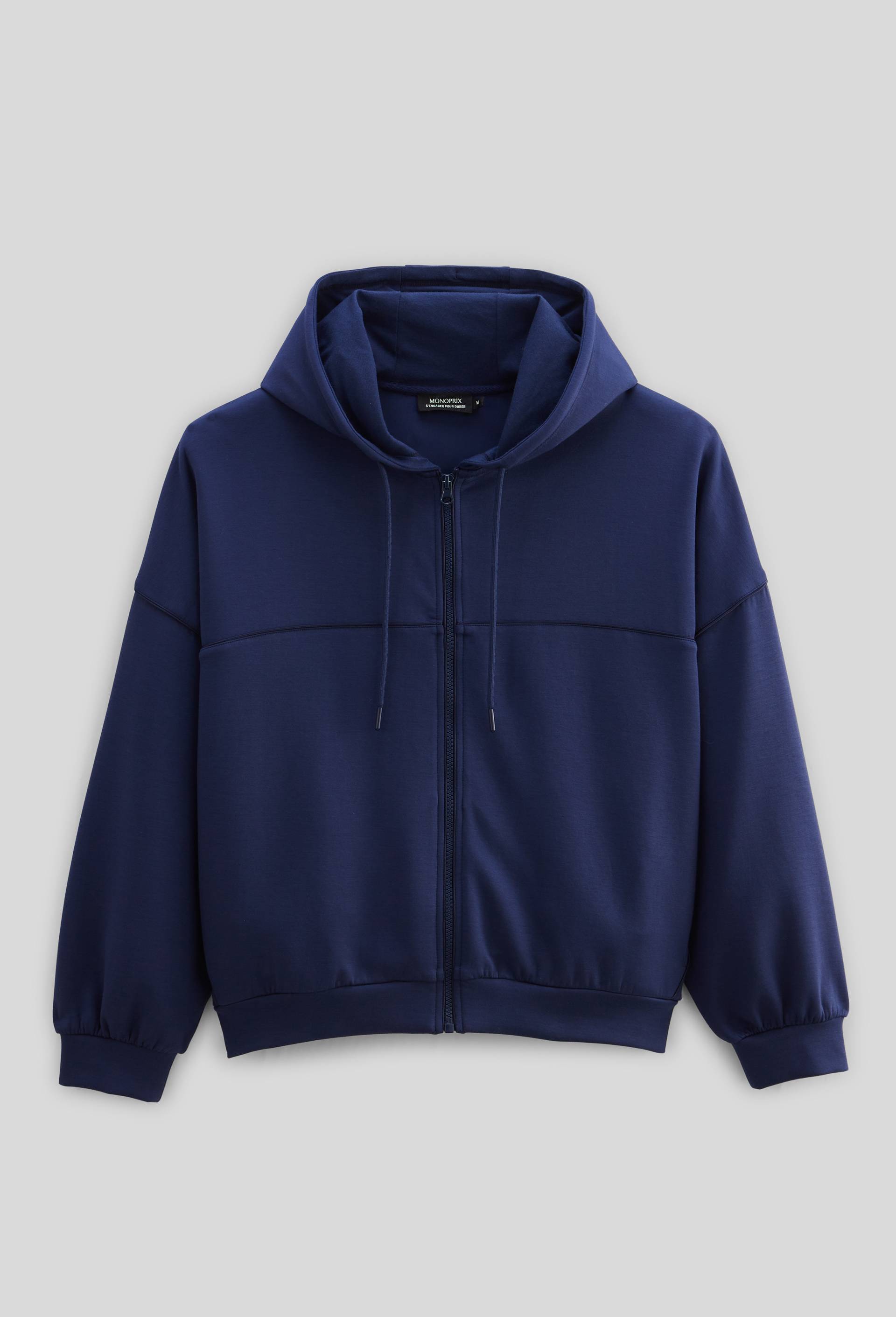 Veste de sport unie en molleton technique, Bleu foncé, large image number 2