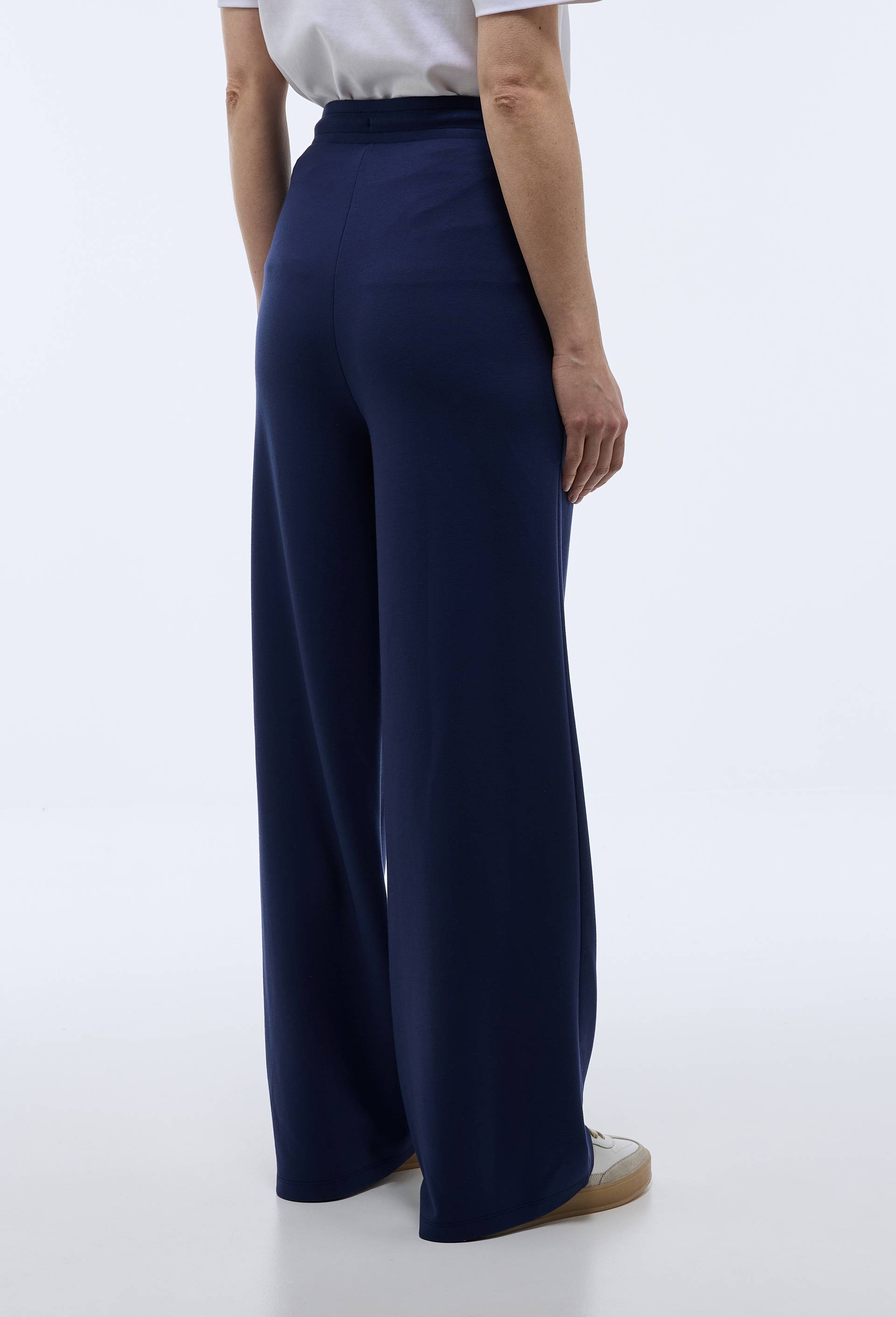 Pantalon de sport uni en molleton technique, Bleu fonc&eacute;, large image number 1
