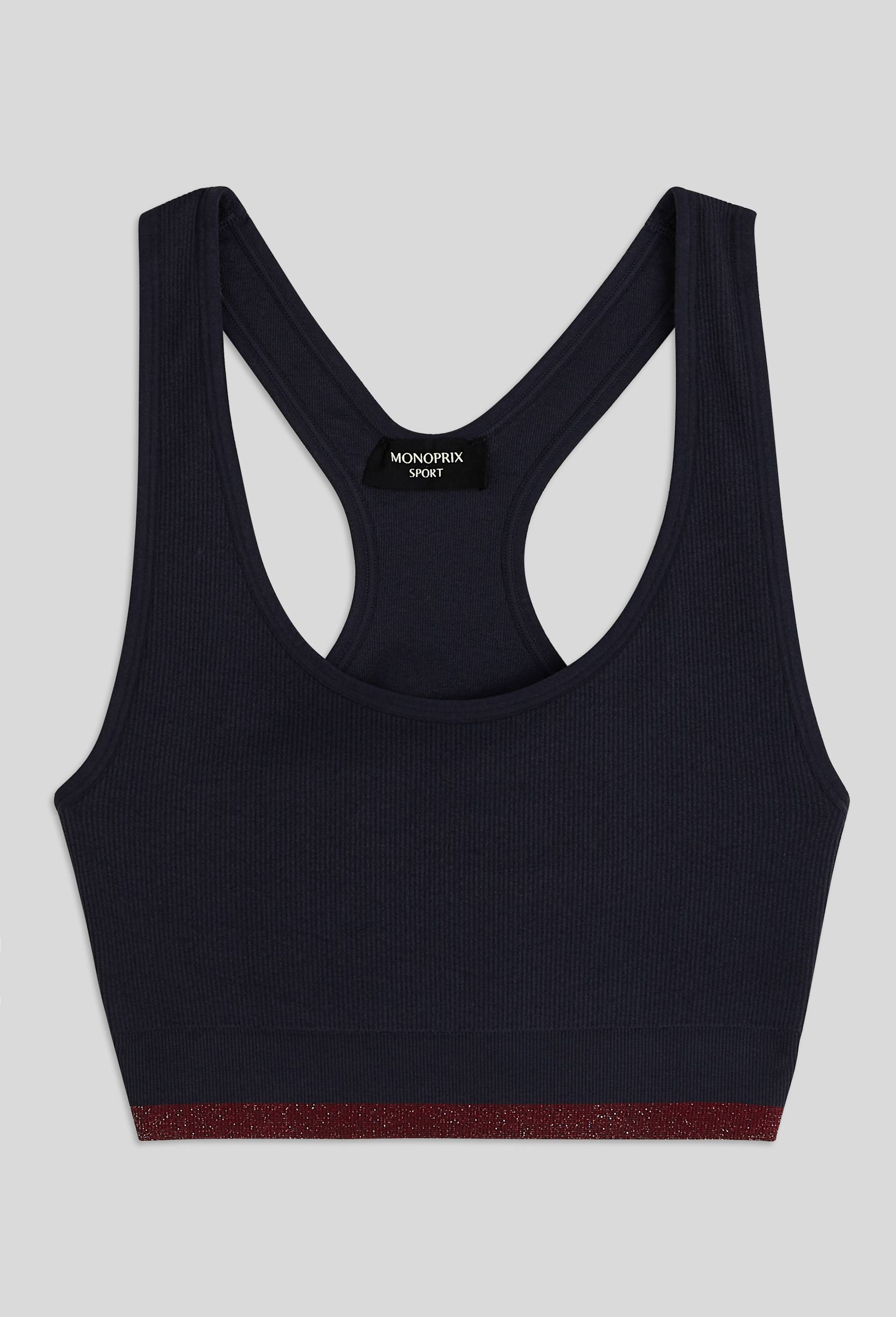 Brassi&egrave;re de sport c&ocirc;tel&eacute;e avec d&eacute;tail lurex, Bleu fonc&eacute;, large image number 2