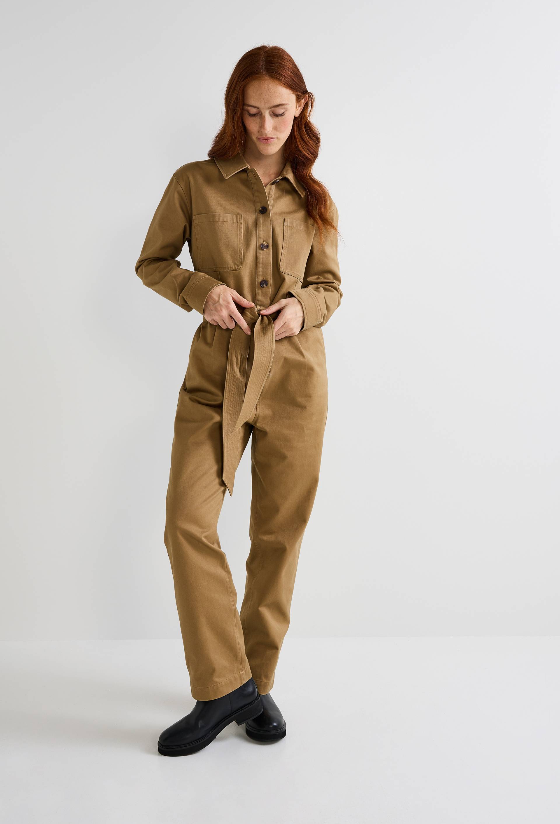 Combinaison pantalon en coton, Brun clair, large image number 0